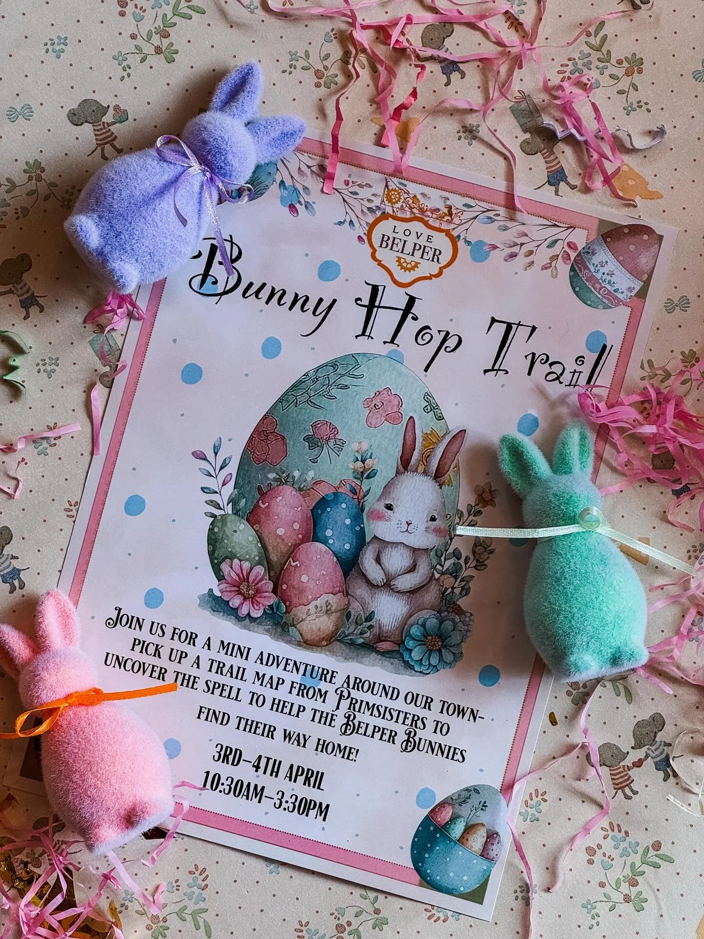 🐰BELPER BUNNY HOP TRAIL🐰
Can you find the missing bunnies around town and find the magic spell to help the bunnies get back home? Grab a trail map from Primsisters and begin this Friday and Saturday ✨🐰 complete the trail and be in with a chance to
