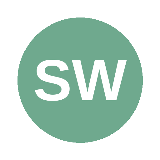 Green circle with white letters 'SW' inside.