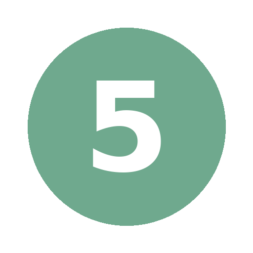 Number five inside a green circle.