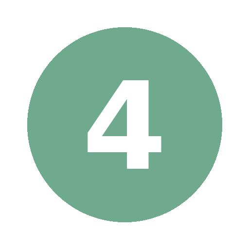 Green circular background with the white number 4 in the center.