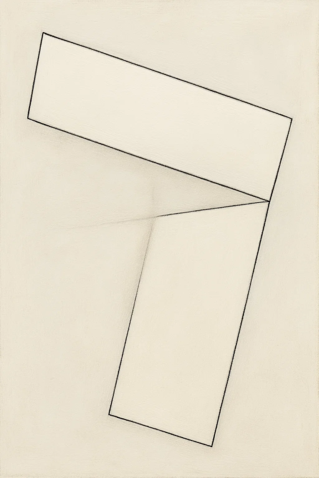 Simple line drawing of two overlapping rectangles, one tilted, on a plain background.