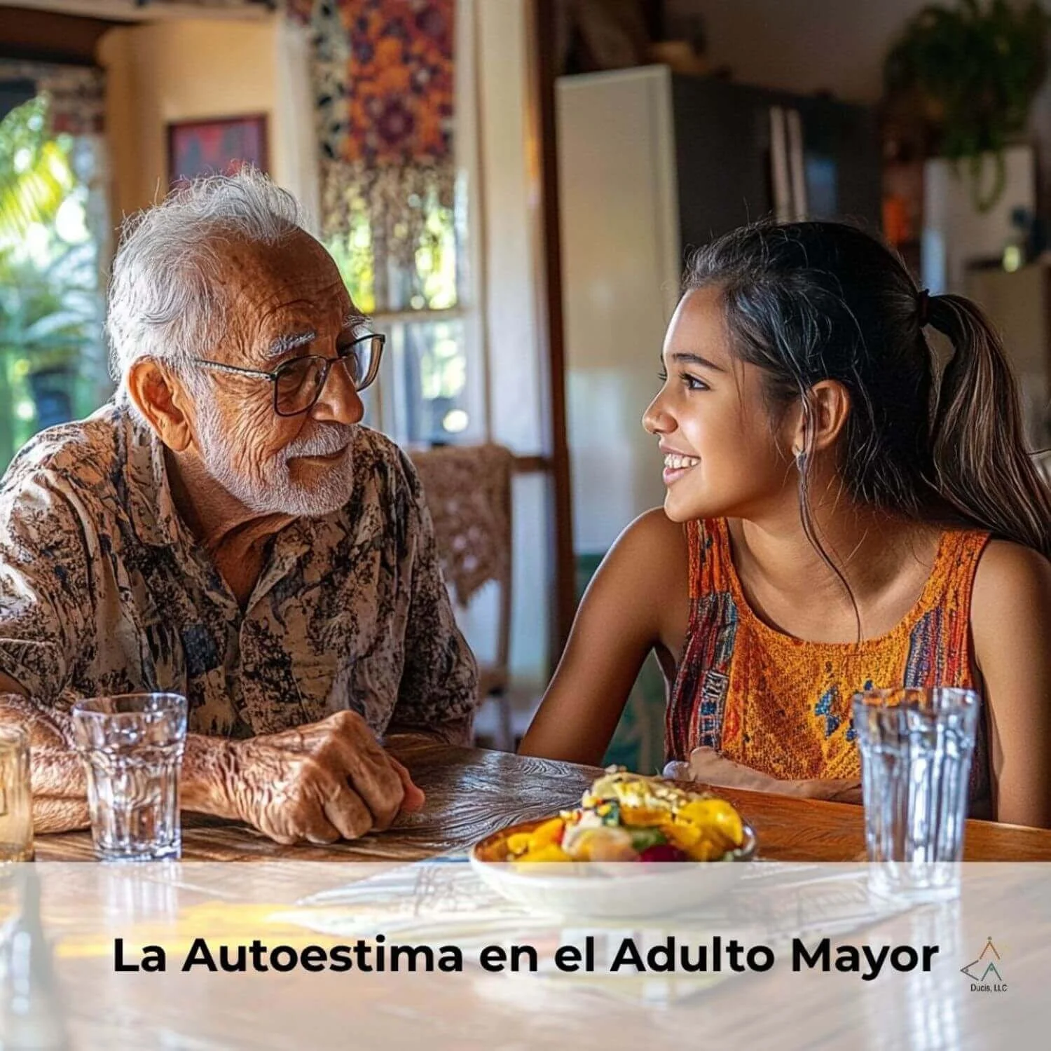 “Autoestima en el adulto mayor reflejada en interacción cercana y respetuosa con un familiar en el hogar.”