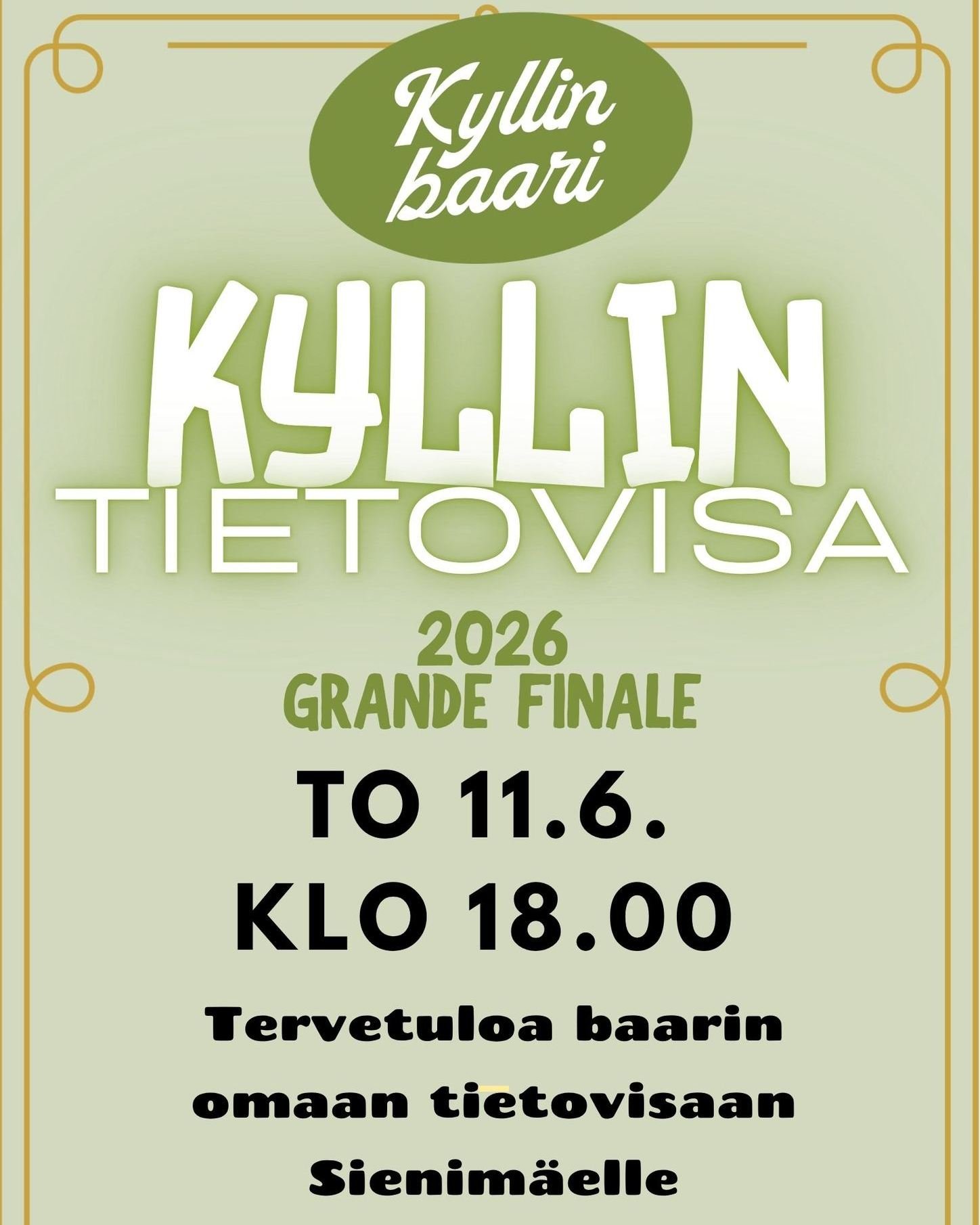 Grande Finale!!! 
Viimeist&auml; visaa vied&auml;&auml;n t&auml;lle kaudelle 🥹 
Pidet&auml;&auml;n visasta ja bingosta pieni tauko ja syksylle punotaan uudet juonet!
L&ouml;ytyyk&ouml; jostakin p&auml;&auml;n lokeroista tietoa eri aihealueista? 
Ens