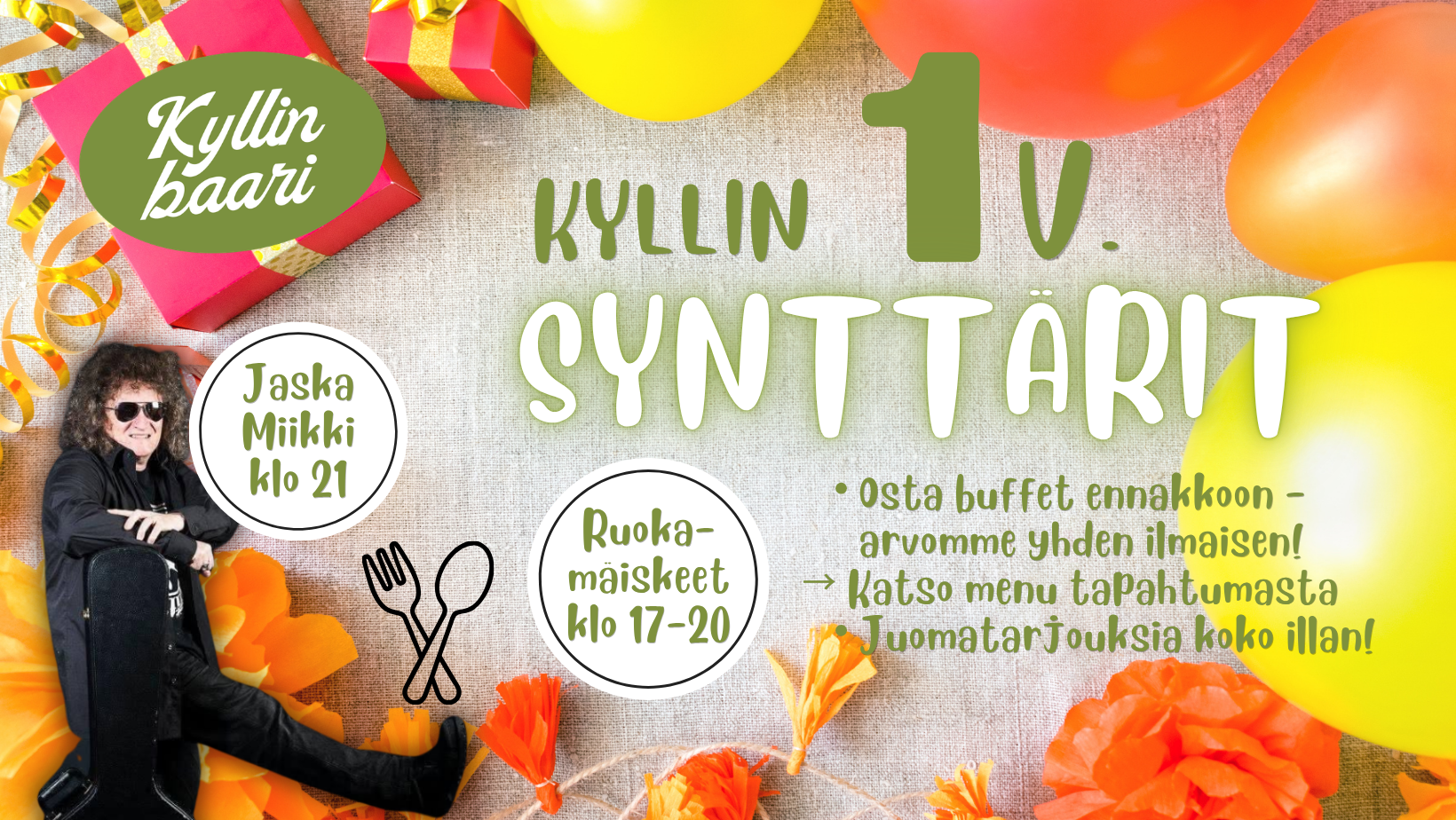 Kyllin baarin 1 v. synttärit