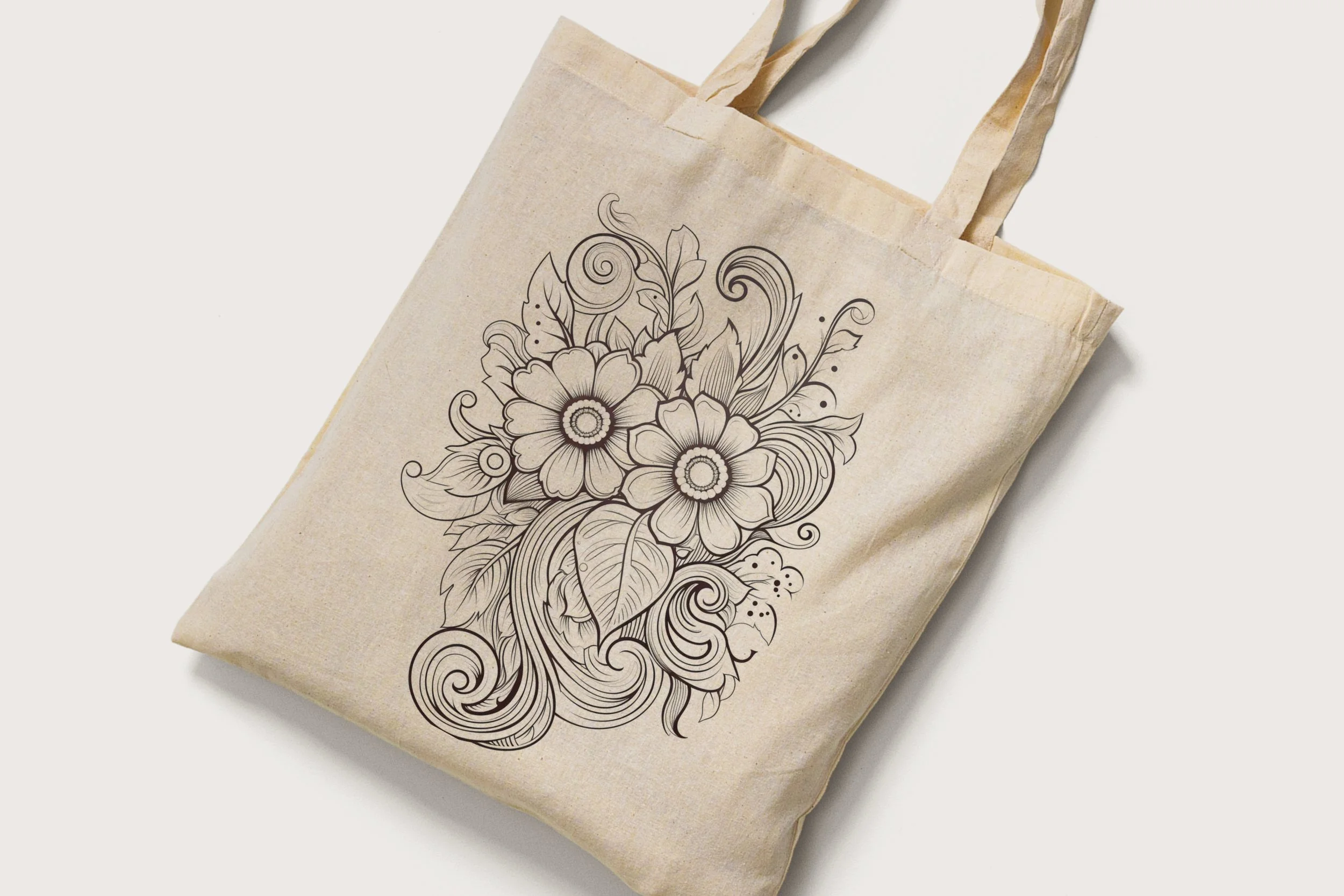 F5 - Totebag Swirls Florales