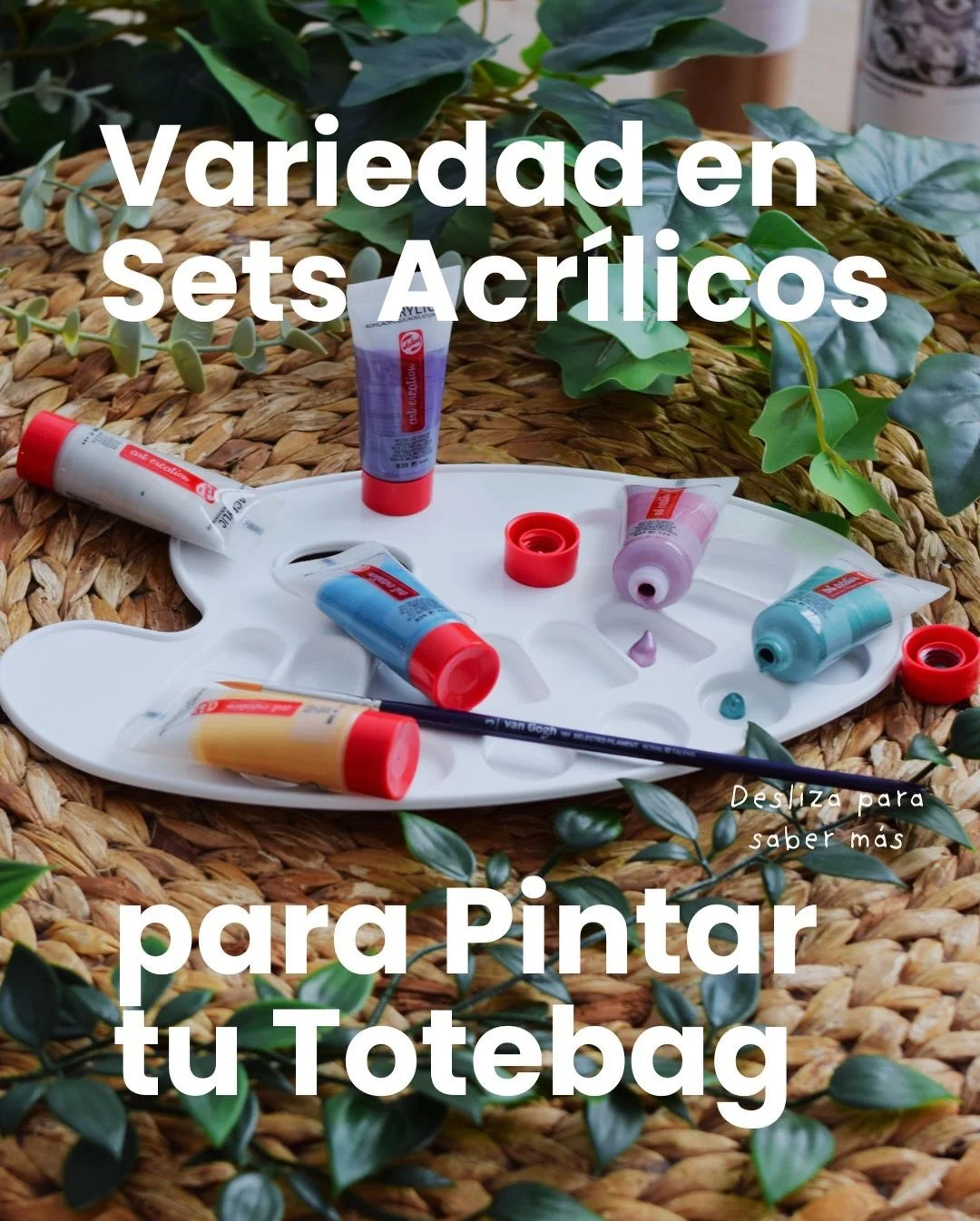 🖌️Escoge tu set de Acr&iacute;licos para Pintar tu Totebag ✨

🌸 Pastel &ndash; gama de tonos suaves 
🌊 Caribe &ndash; gama de tonos vibrantes
✨ Met&aacute;lico &ndash; gama de acabado brillante

Escoge tu kit junto a tu bolsa en www.novaatelierdea