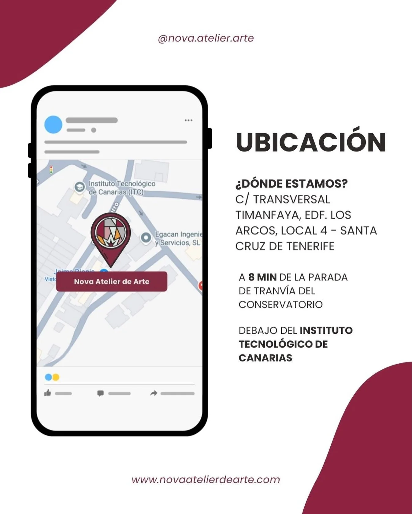 📍&iquest;D&oacute;nde encontrarnos? 

Te dejamos este post con las indicaciones para encontrar nuestro local

👩🏻&zwj;💻Visita nuestra web para m&aacute;s info www.novaatelierdearte.com