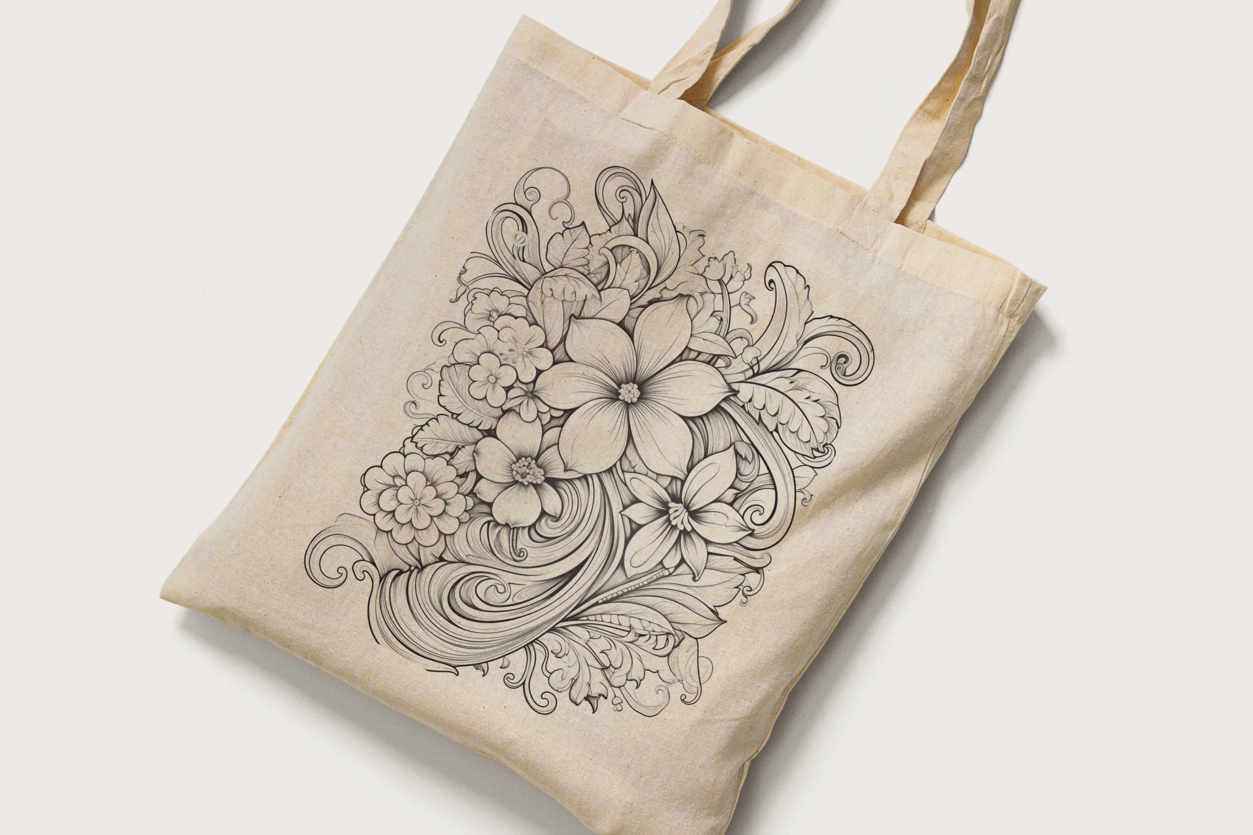 F9 - Totebag Swirls Florales