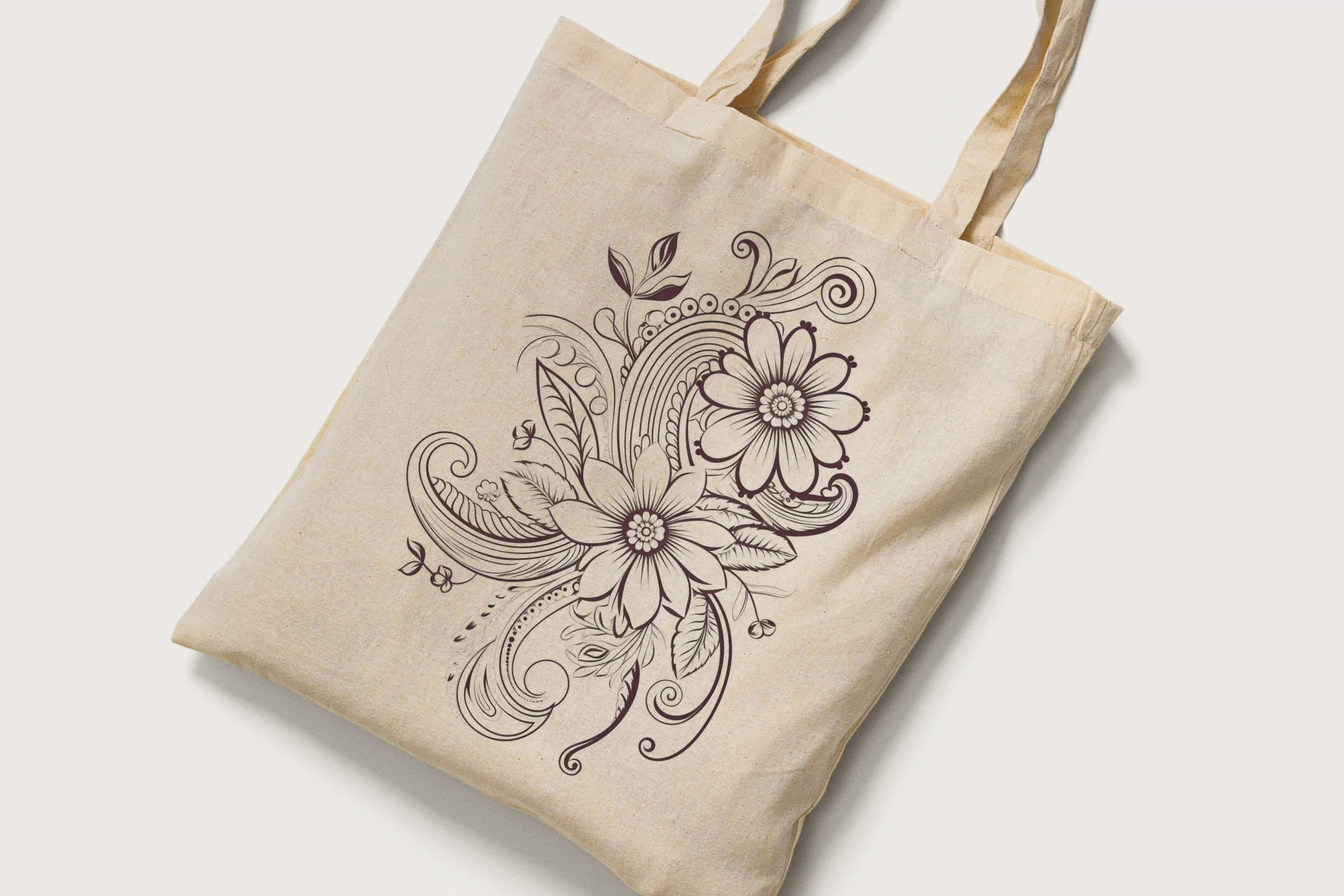 F7 - Totebag Swirls Florales