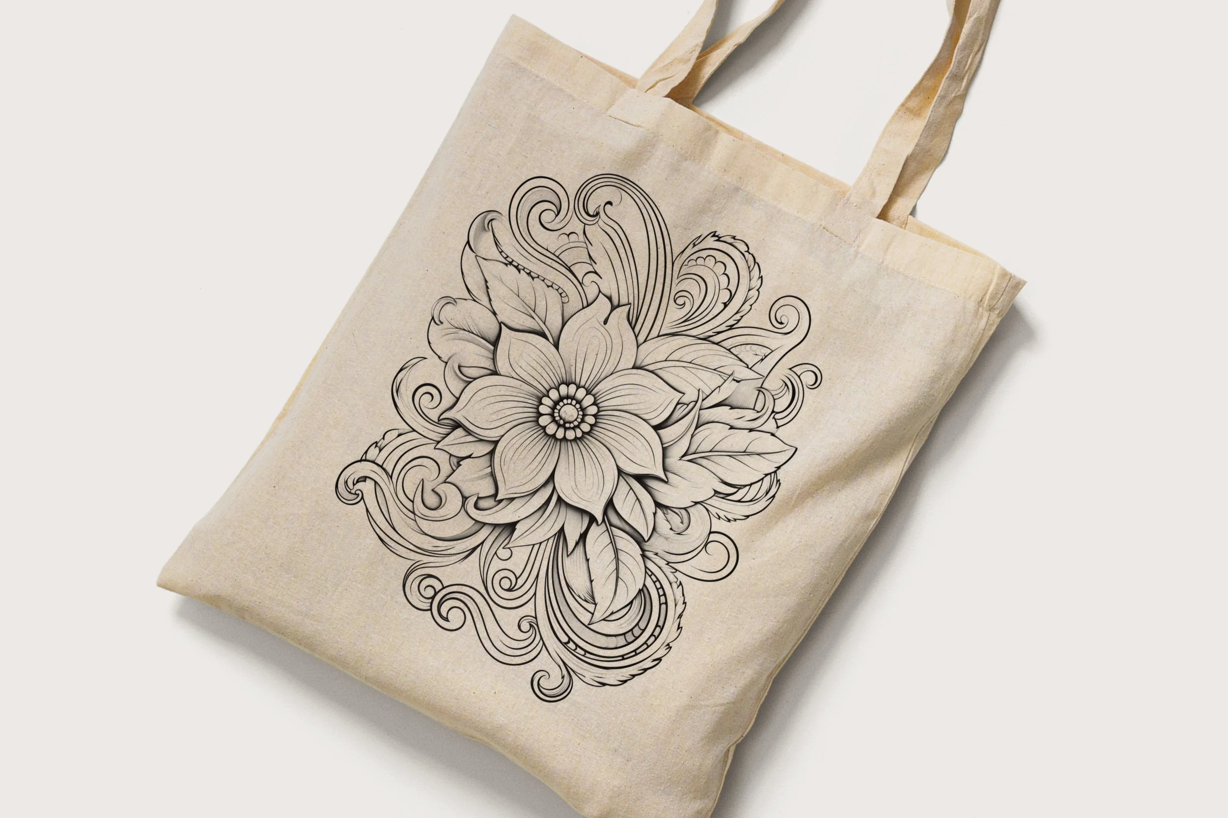 F8 - Totebag Swirls Florales