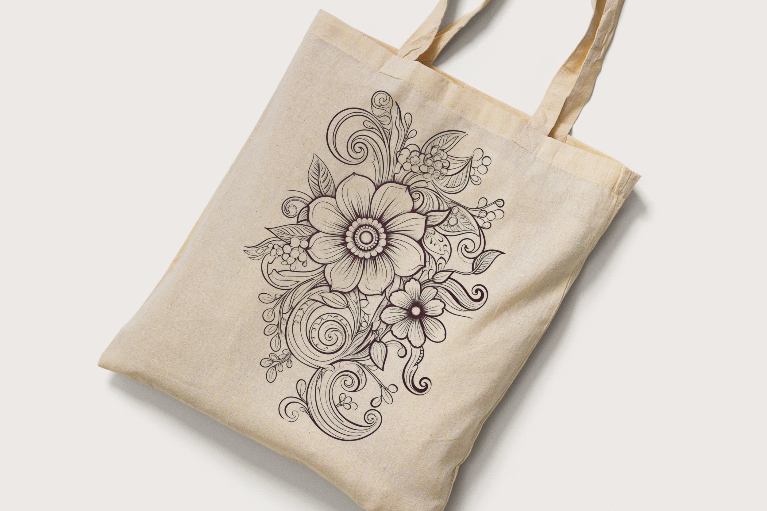 F2 - Totebag Swirls Florales