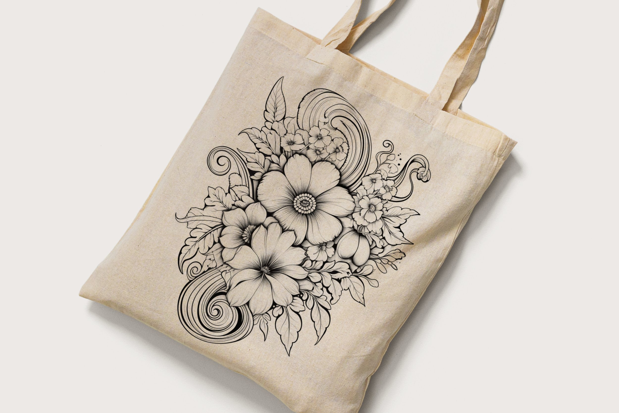 F6 - Totebag Swirls Florales