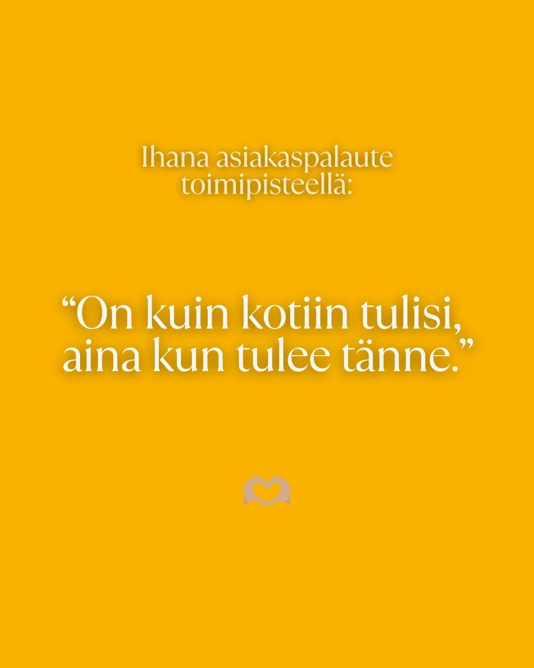 Voiko parempaa palautetta kuullakaan toimipisteest&auml;?🥹

Meid&auml;n yksi t&auml;rkeimmist&auml; arvoista on aina ollut &rdquo;kotikutoisuus&rdquo; - siis ett&auml; palvelu tuotetaan ammattimaisesti mutta ei liian virallisella otteella, vaan enem