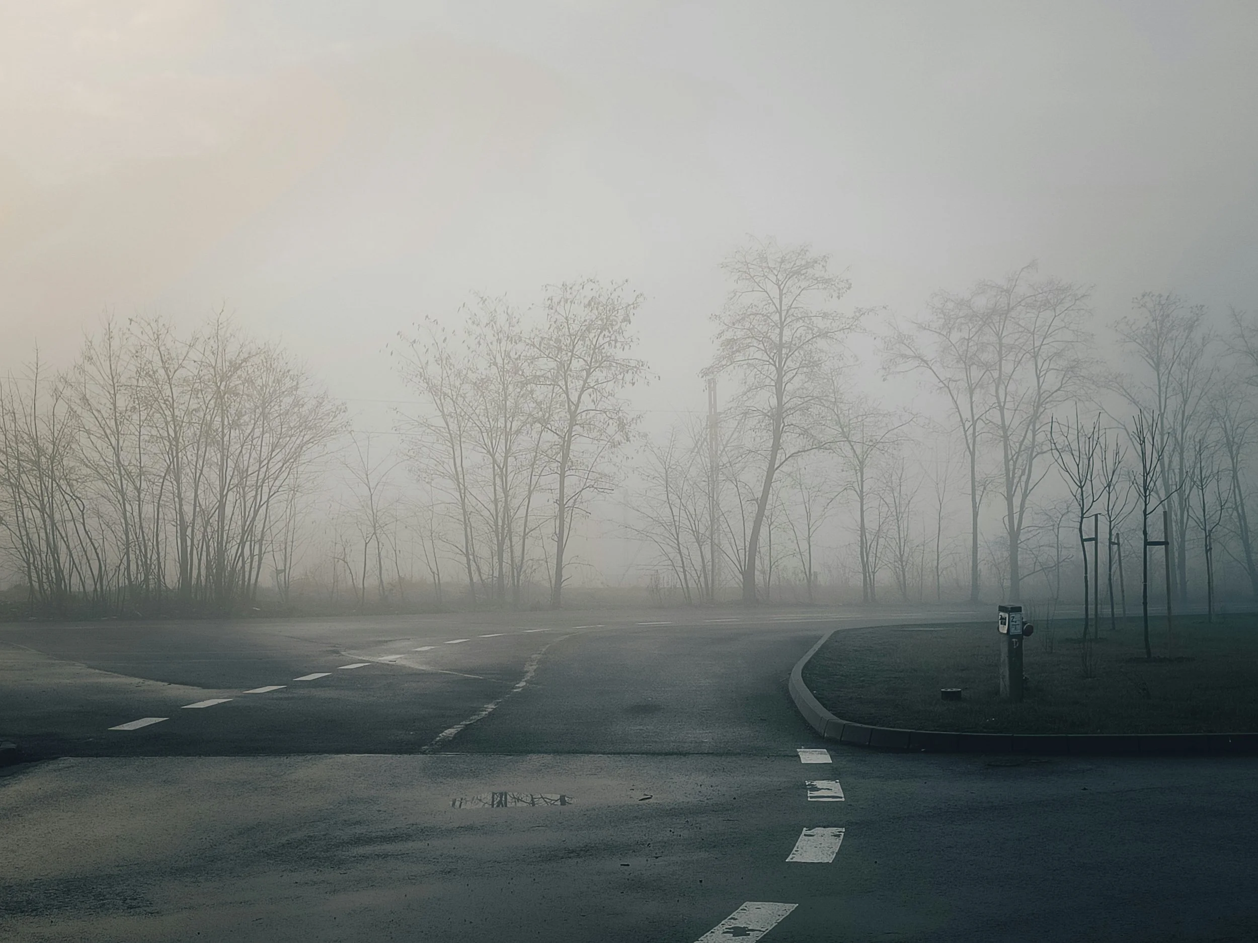 Foggy road at night illustrating uncertainty, ambiguity, and openness within multidimensional relationships