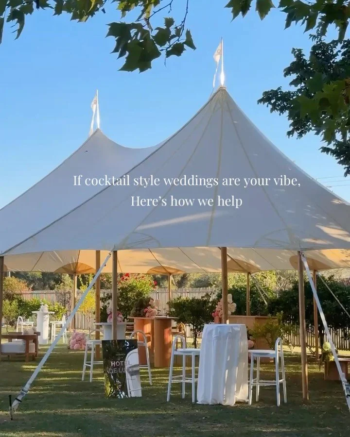 Two ways to do a reception. This is the one for couples who want to move freely, style creatively and skip some formalities.

Marquee &amp; Furniture: @tempoevents.au 
Venue: @lancemoreevents 
Stylist: @curatedbyoliviaa
Content creator: @luelleevents