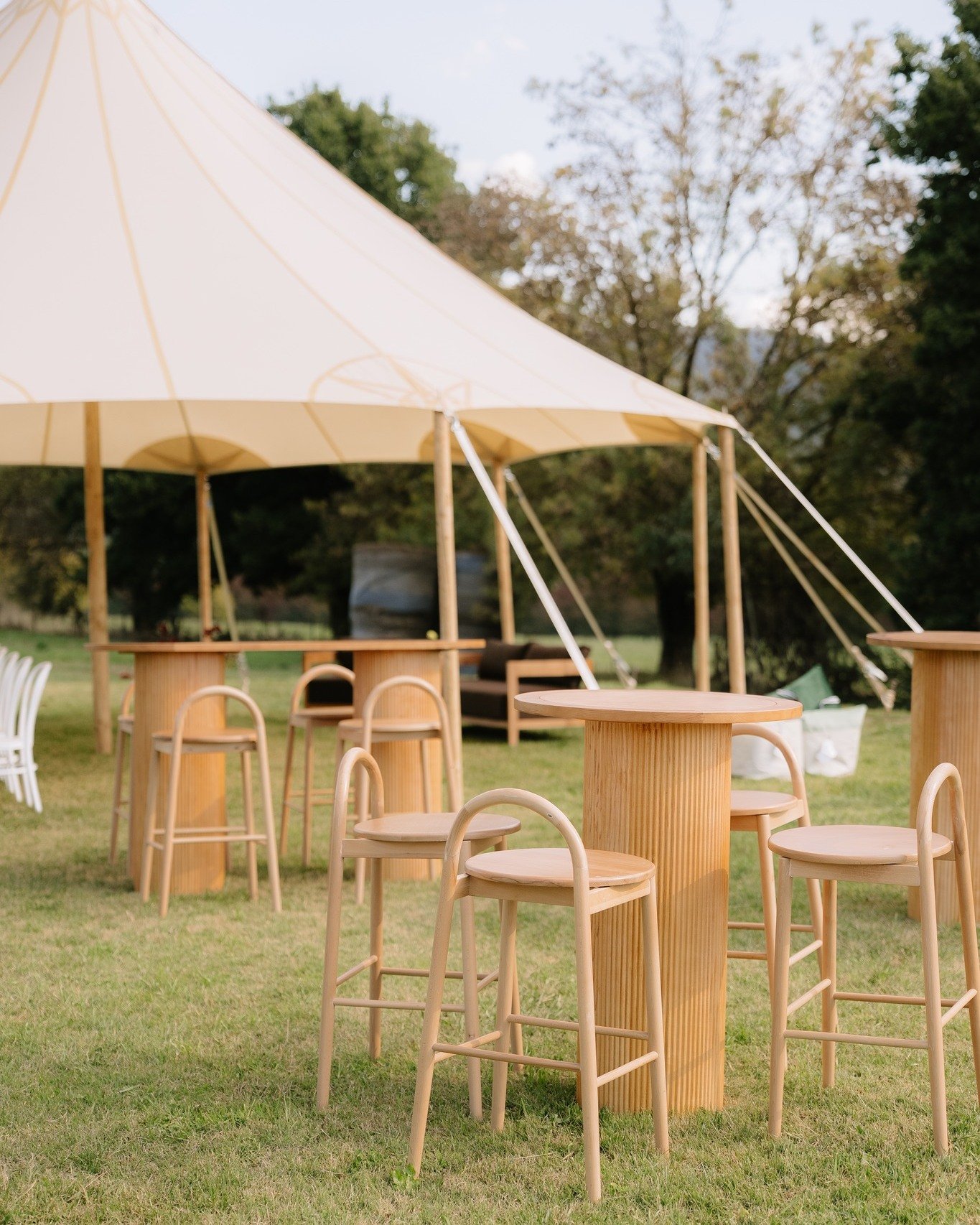 Ribbed bar leaners and Loop stools in natural. Perfect for your cocktail hour. The timber finish and ribbed texture bring the natural look while keeping it refined.

Not sure how many you need? Drop us a message and we'll put together a detailed layo