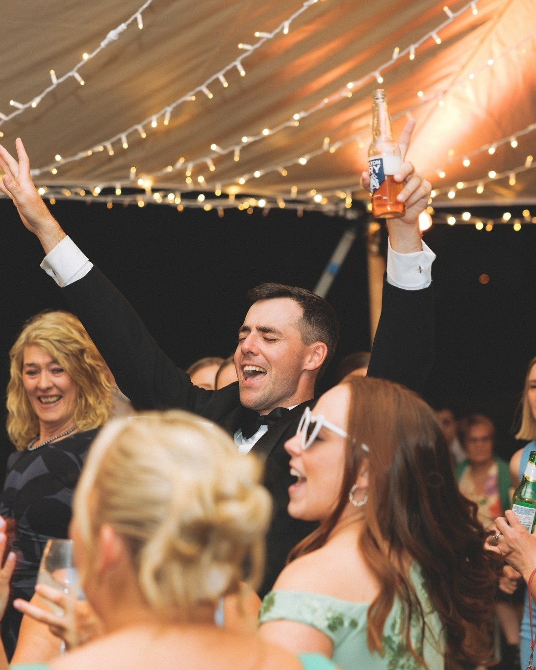 After the formalities, it's time for shenanigans. Dimmed out amber lighting, a well stocked bar, nostalgic wedding bangers and a beautiful sailcloth marquee. That's the formula. That's what you've been working towards all along. That's when all the w