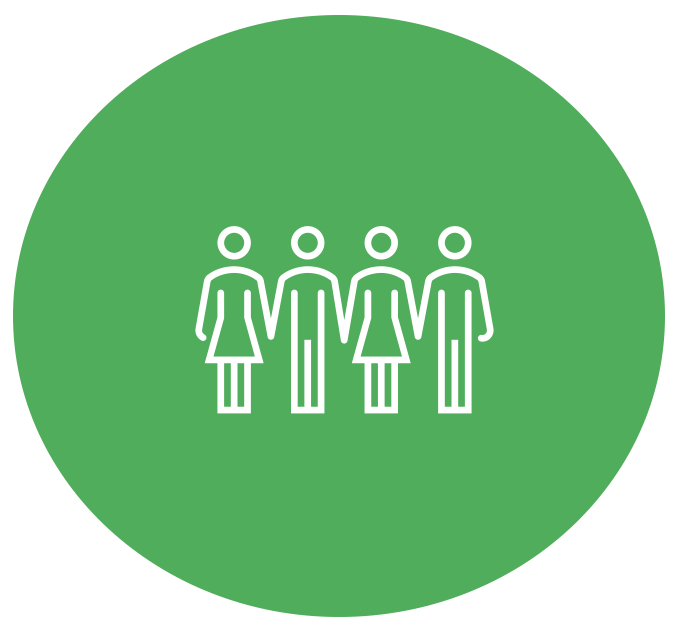 Icon of four people, two men and two women. People is one of the four pillars and major decision for Scaling up. Ask Joanne Karkour for more.