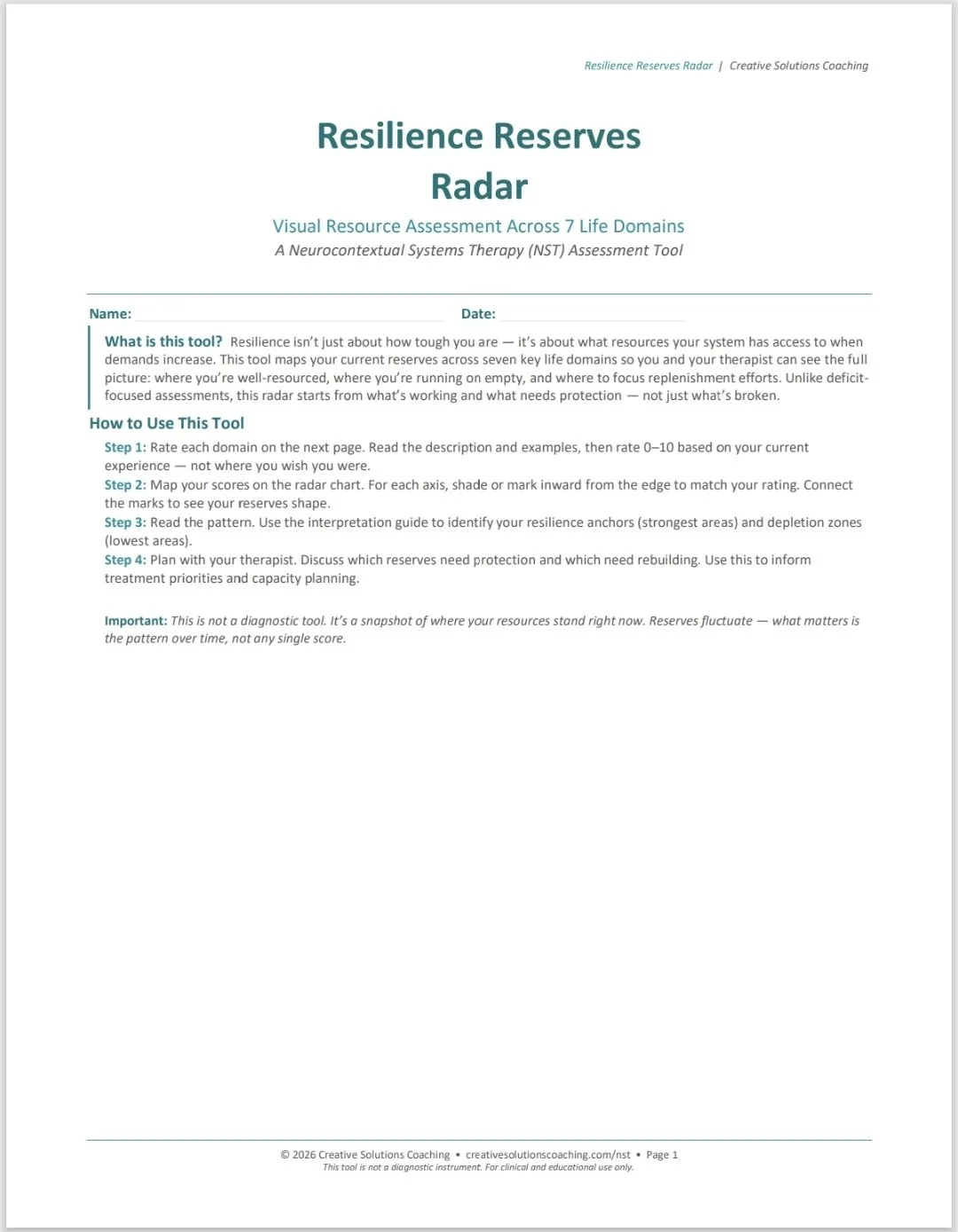 Resilience Reserves Radar