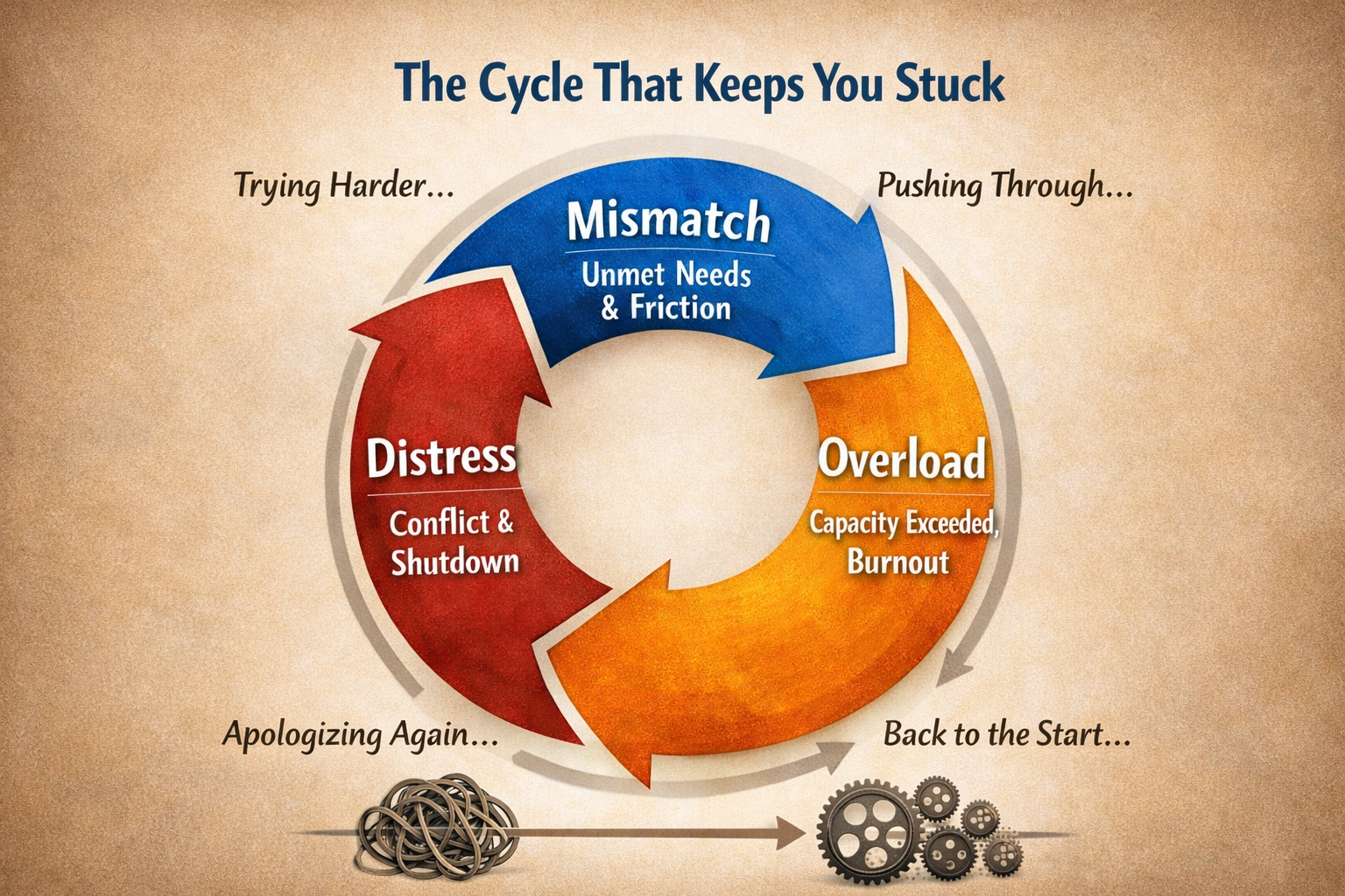 The Cycle That Keeps You Stuck: Why Effort Alone Doesn’t Fix Mixed-Neurotype Relationships
