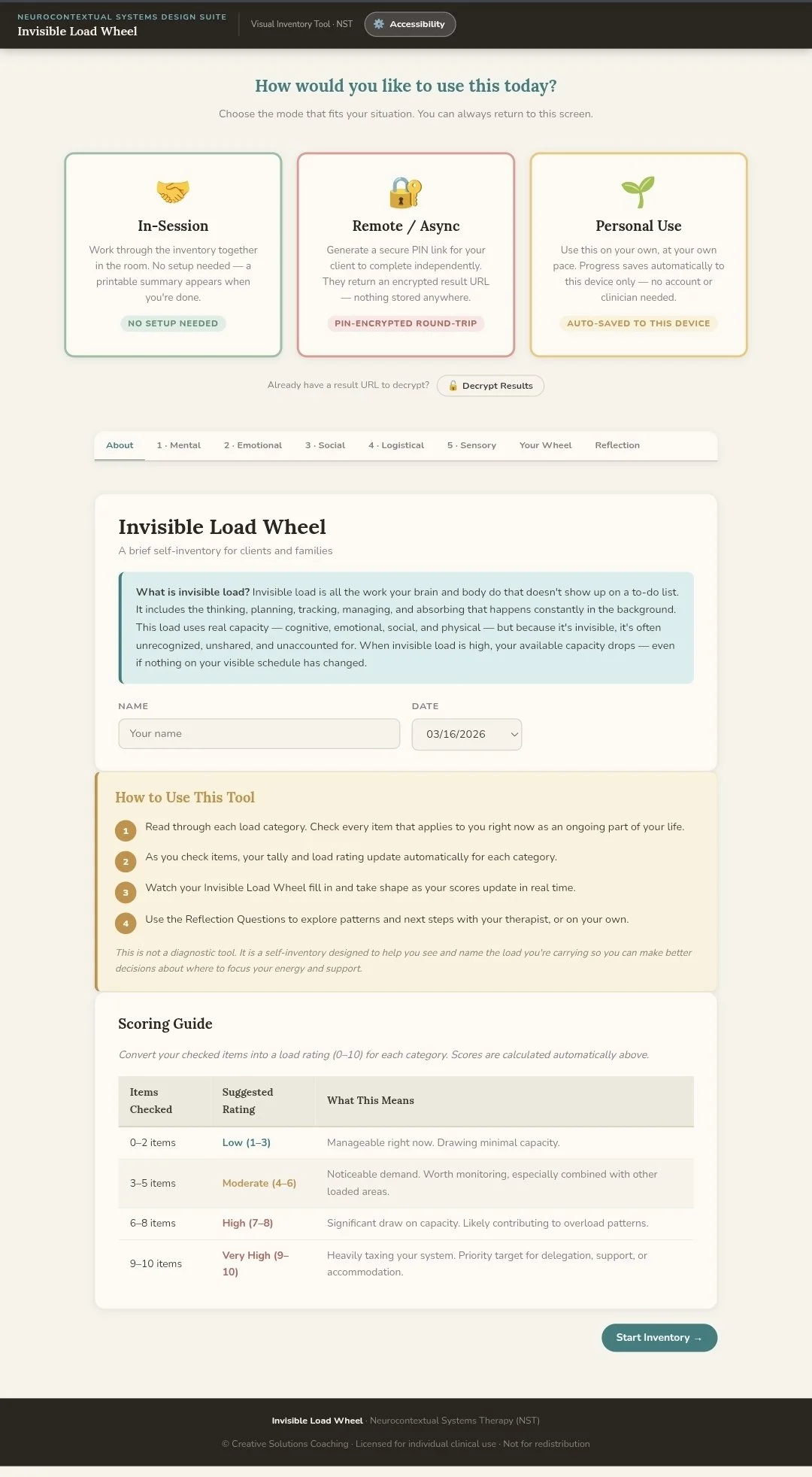Invisible Load Wheel: NSDS Interactive