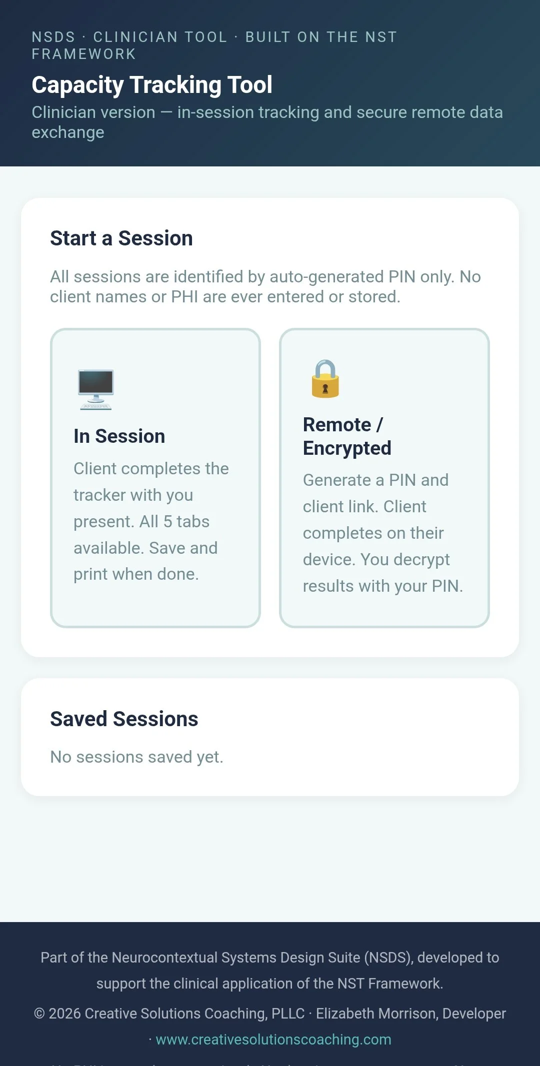NST Capacity Tracker — Clinician Edition: NSDS Interactive