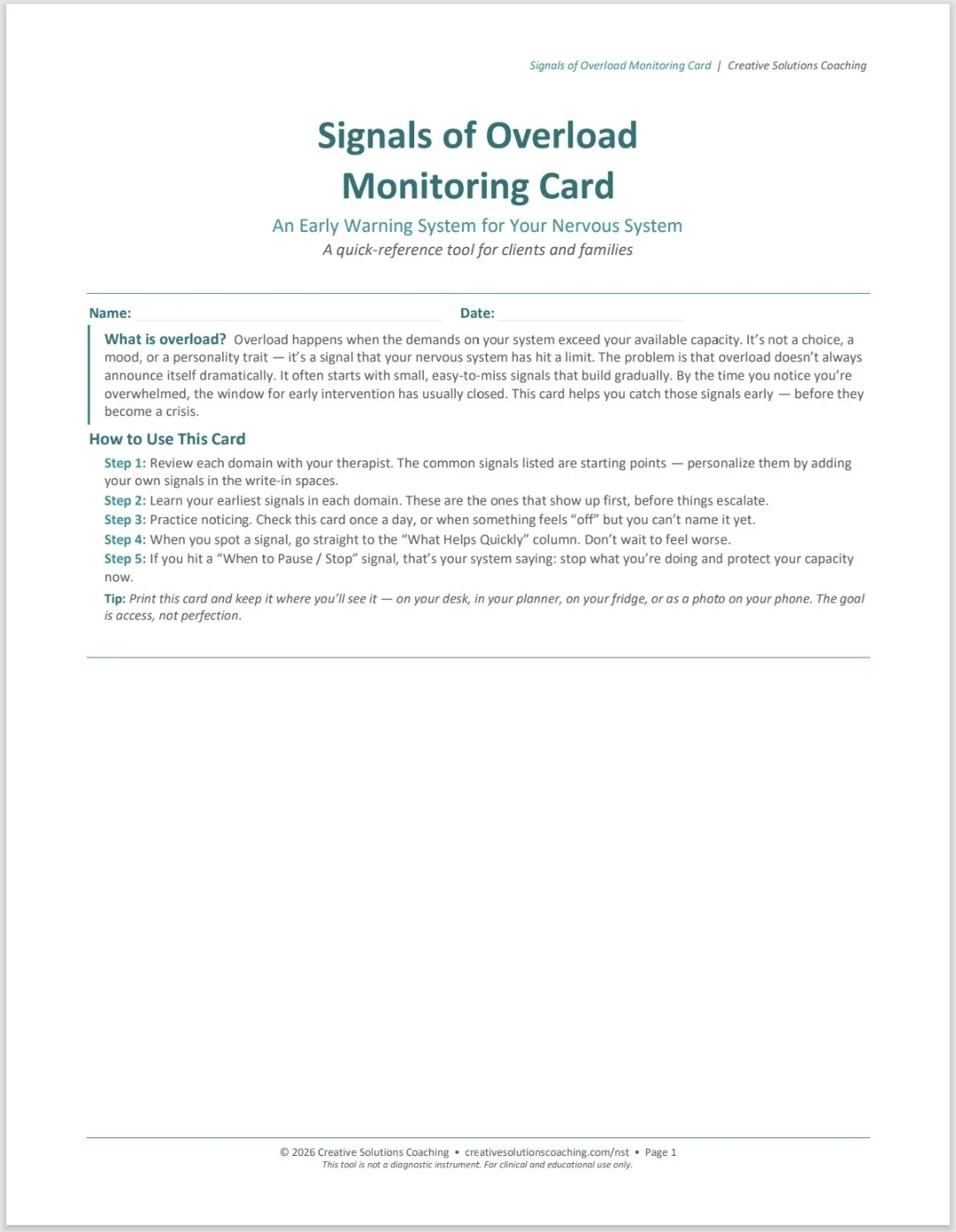 Signals of Overload Monitoring Card