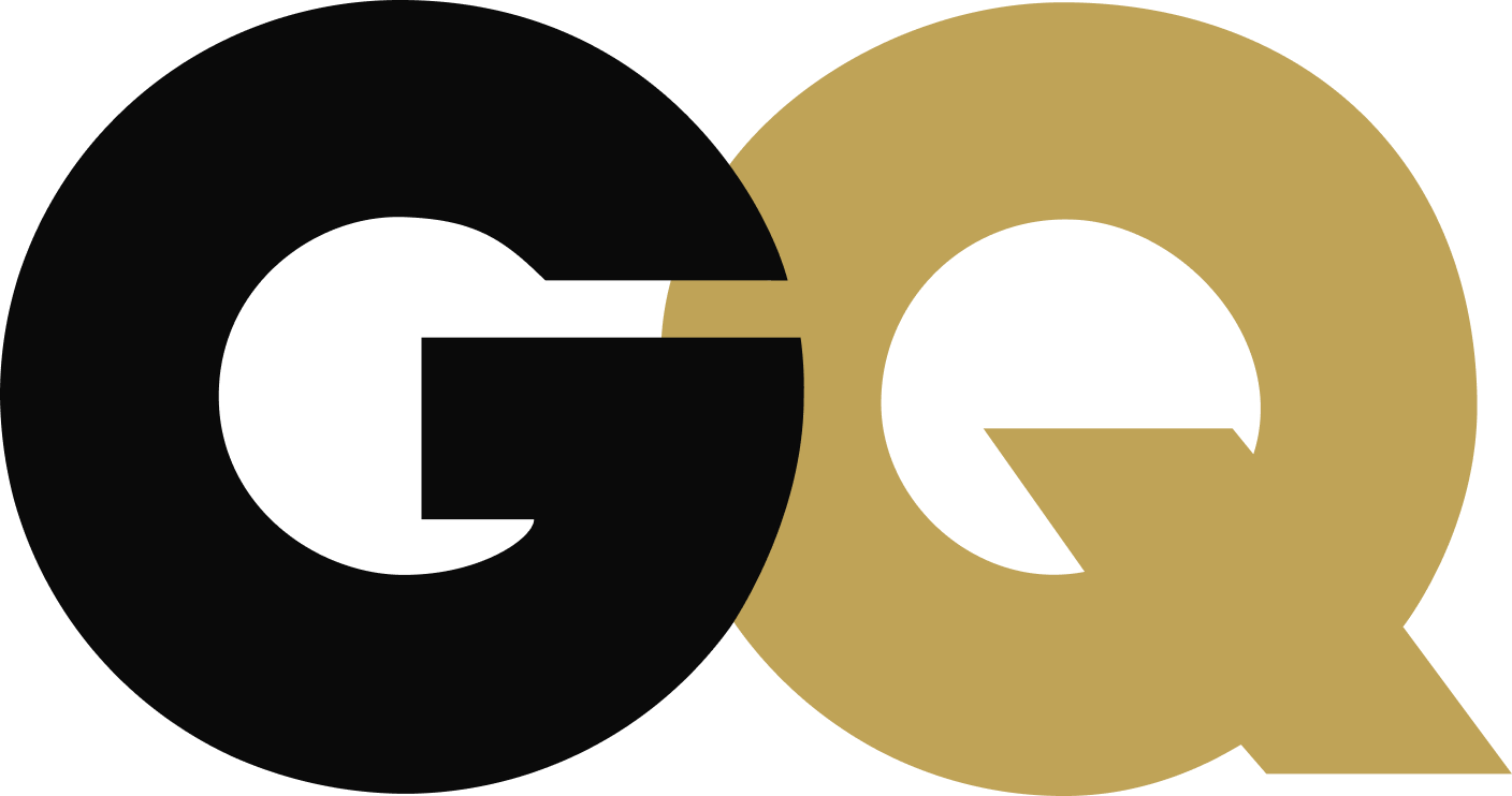 Large black and gold letters 'G' and 'Q' overlapping each other.