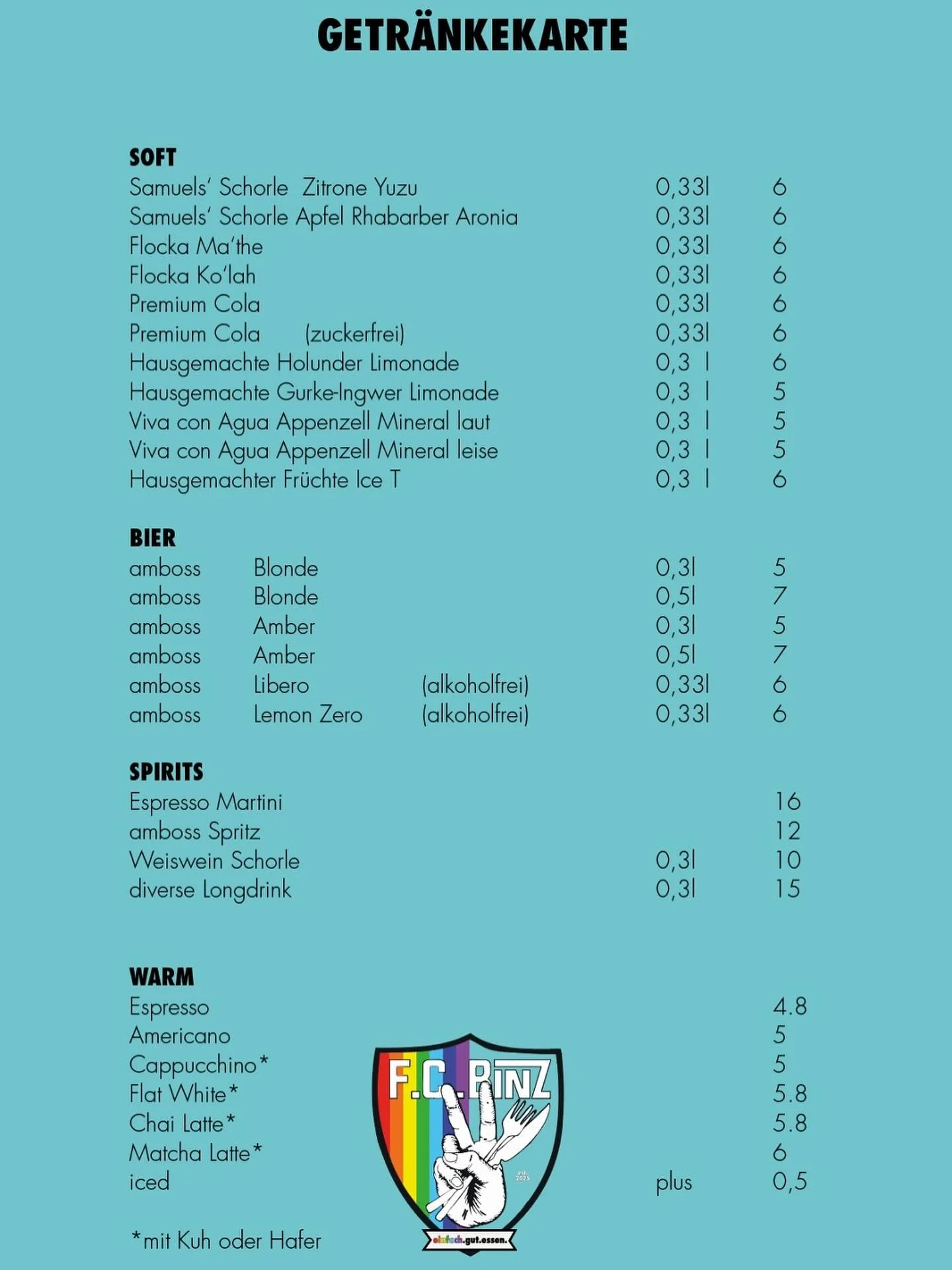 OFFEN F&Uuml;R FEIERABEND DRINKS&amp;FOOD
EINFACH.GUT.ESSEN