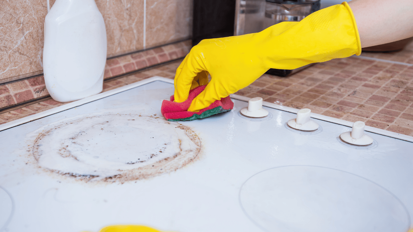 Cleaner removing built-up dirt and grime during a deep clean