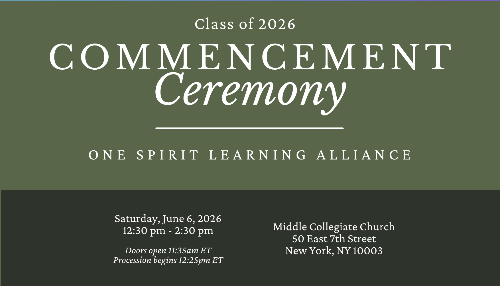 One Spirit Class of 2026 Commencement