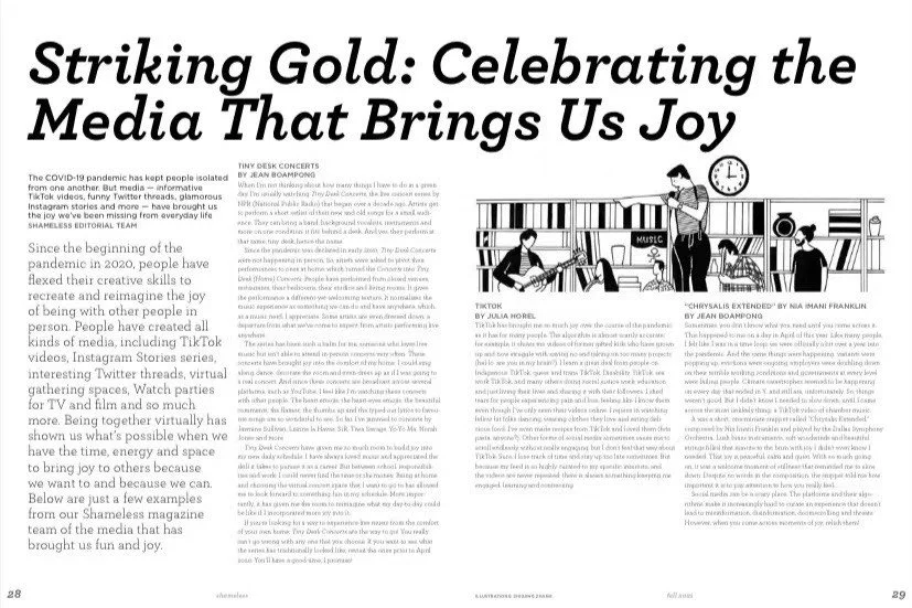 Shameless Magazine - Striking Gold: Celebrating The Media That Brings Us Joy