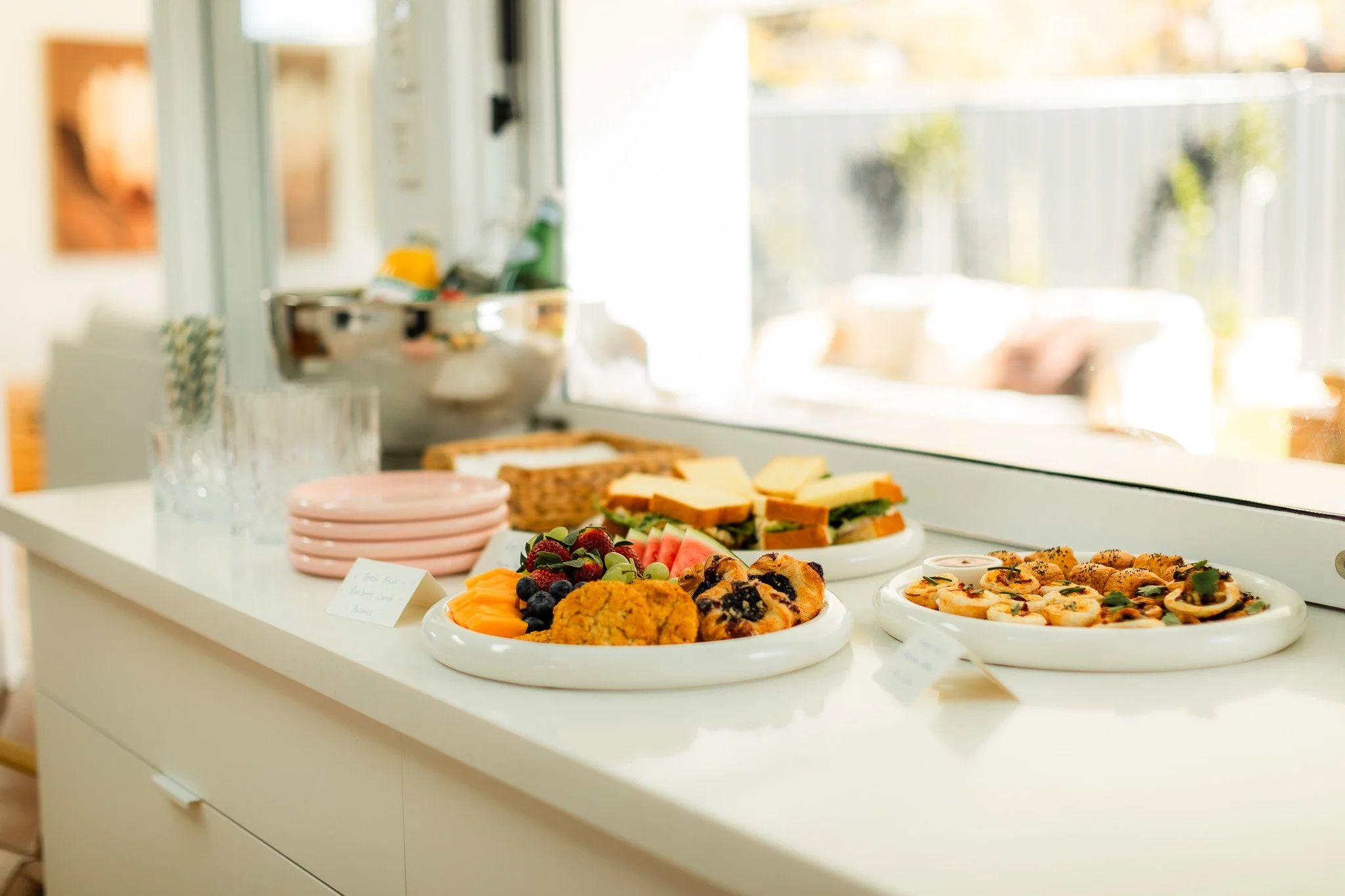 lunch provided at bendigo air bnb Zalm for an all inclusive newborn photoshoot