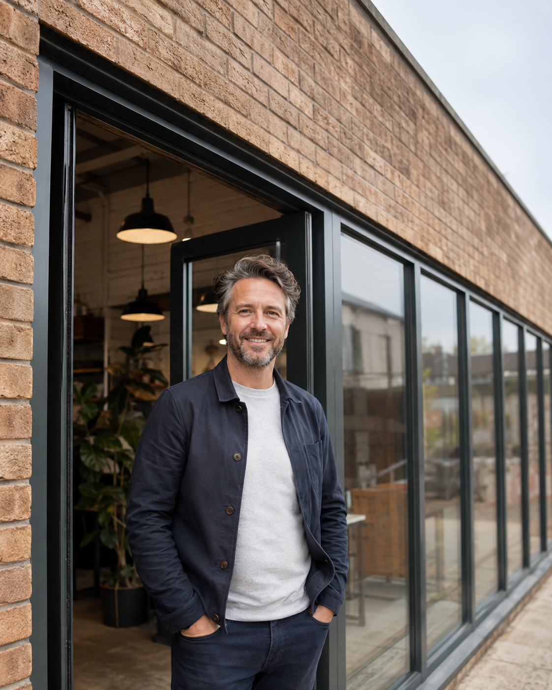 Business owner standing outside their commercial premises, representing commercial mortgage advice