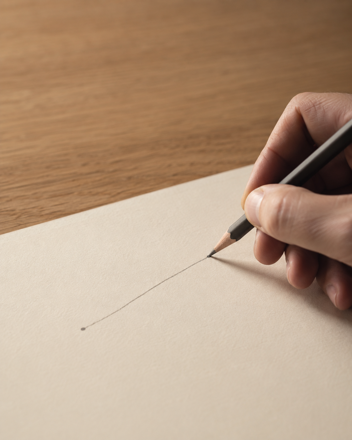 Hand sketching a line on paper, representing working out the gap between current and future retirement income