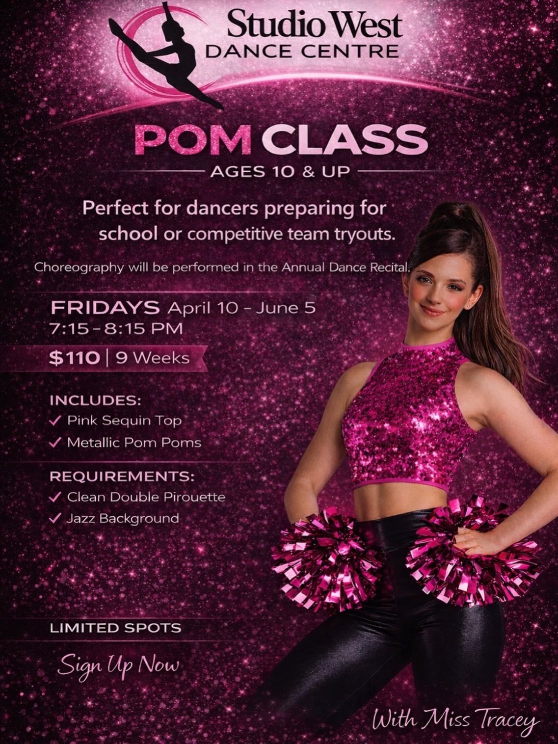 New class alert!! 🚨 Join us this spring for POM! 🩷🖤