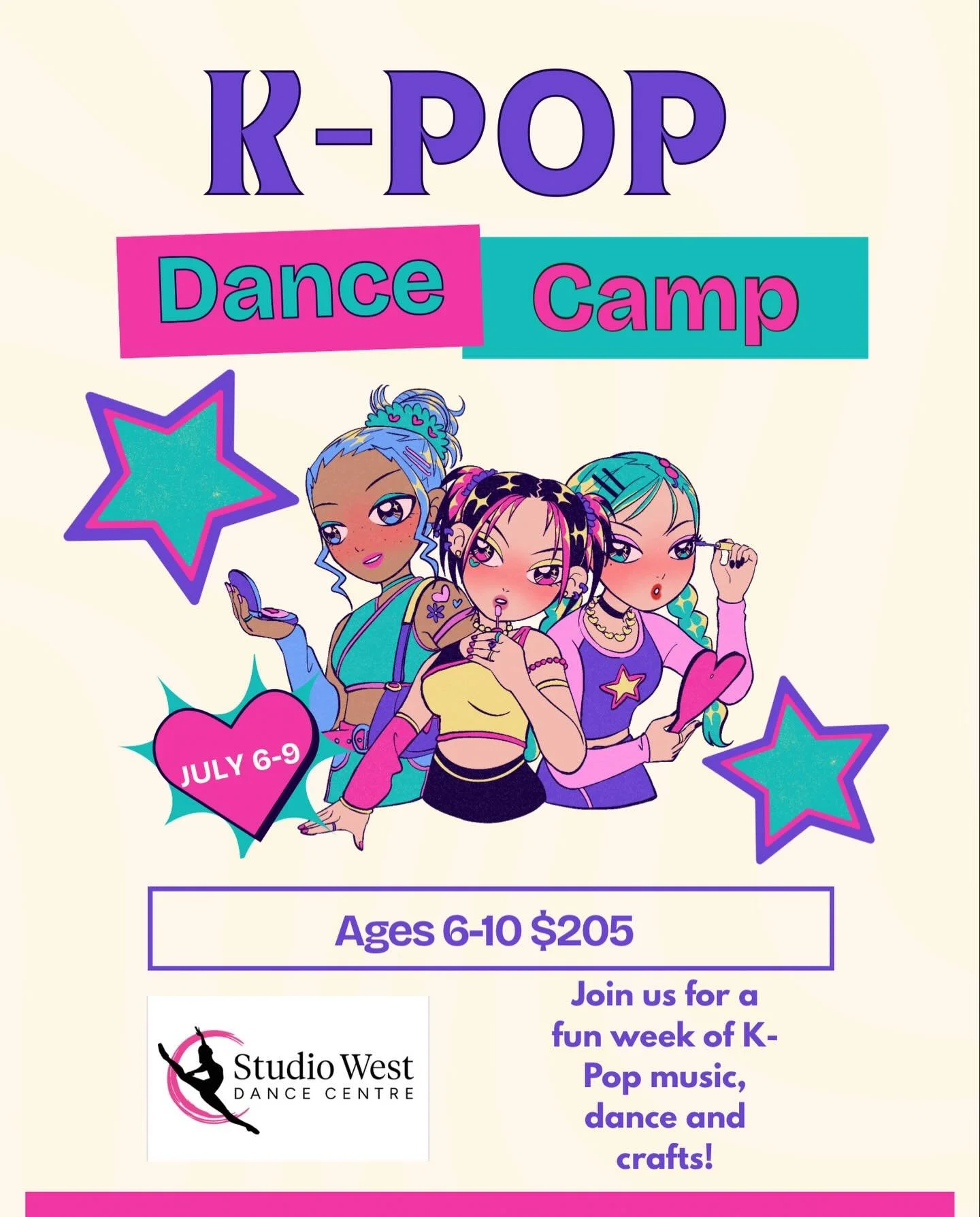 K-Pop Dance Camp

Get ready to dance and shine at this fun summer dance experience! This camp is designed for all levels of dancers ages 6-10. Participants will learn iconic K-pop routines inspired by today&rsquo;s biggest hits, while building confid