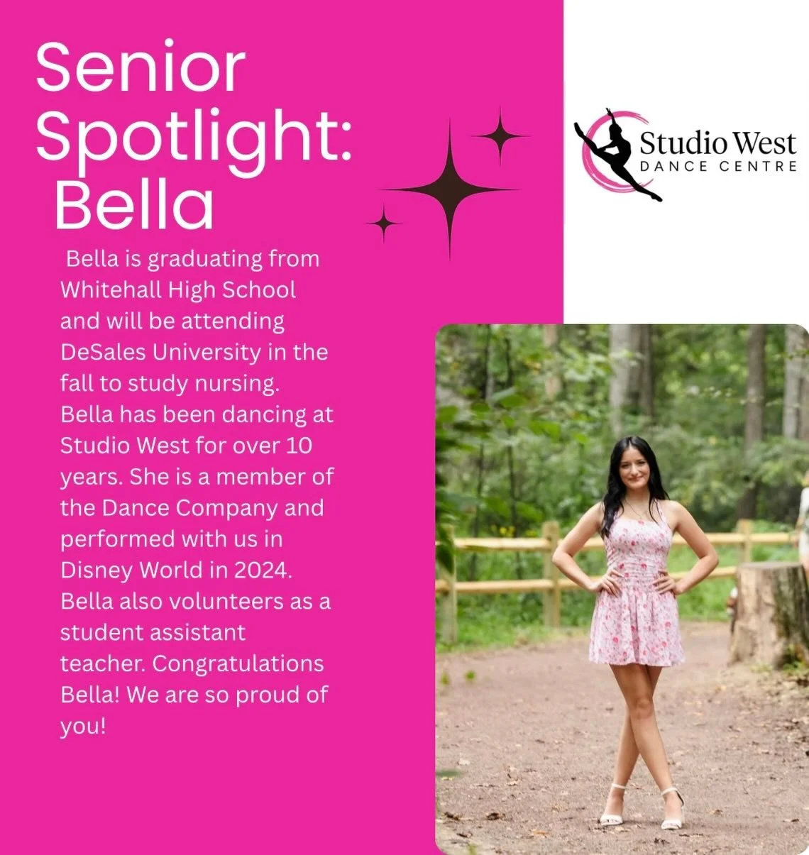 Congratulations Bella! Keep shining bright! 🌟🩷🖤🌟
