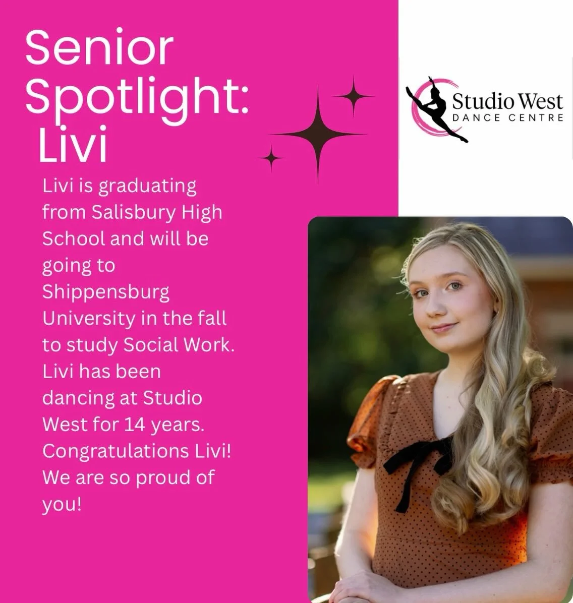 Congratulations Livi! Wishing you much success in your future! Keep shining bright! 🌟🩷🖤🌟