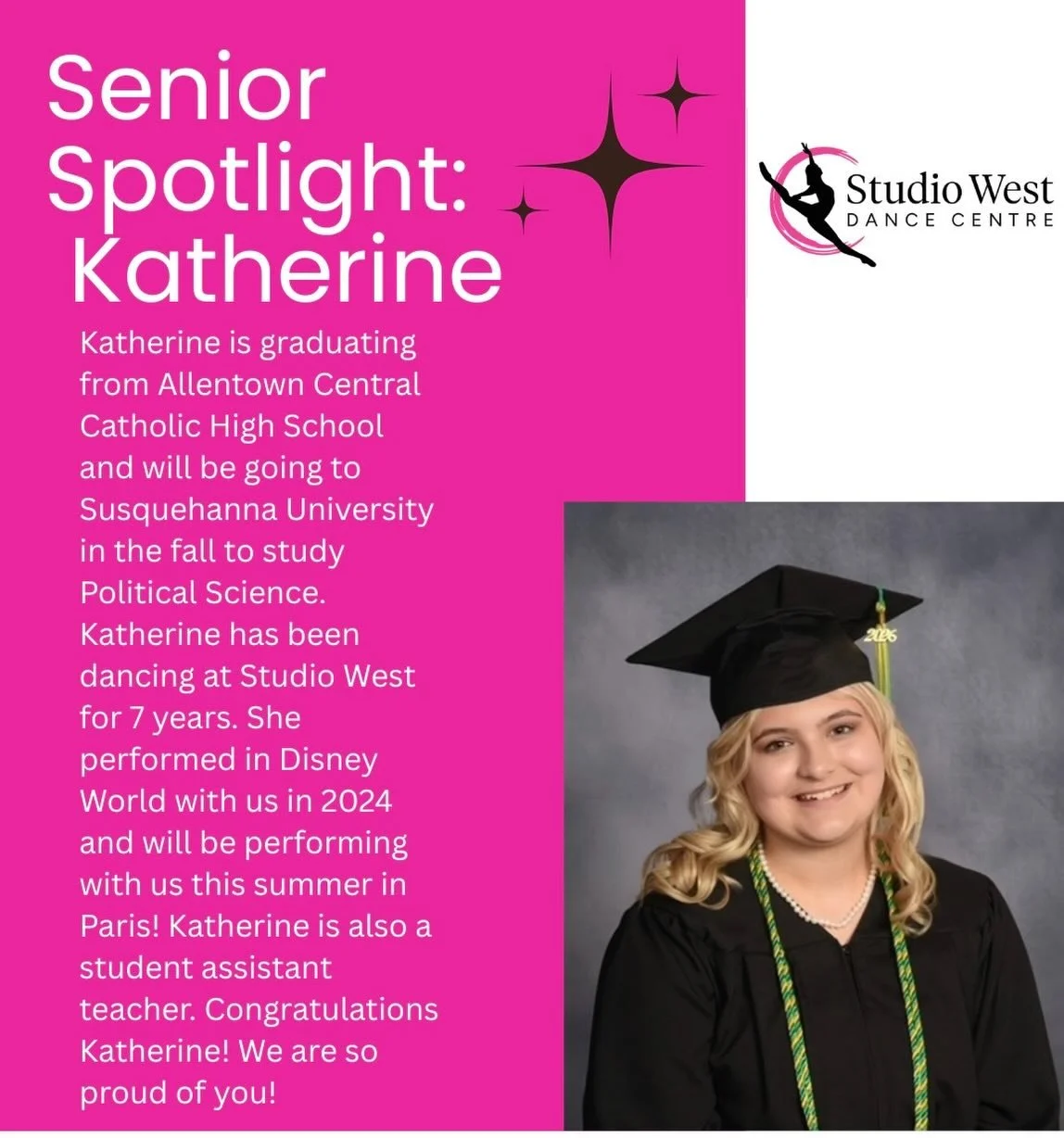 Congratulations Katherine! Wishing you much success in your future! Keep shining bright! 🌟🩷🖤🌟