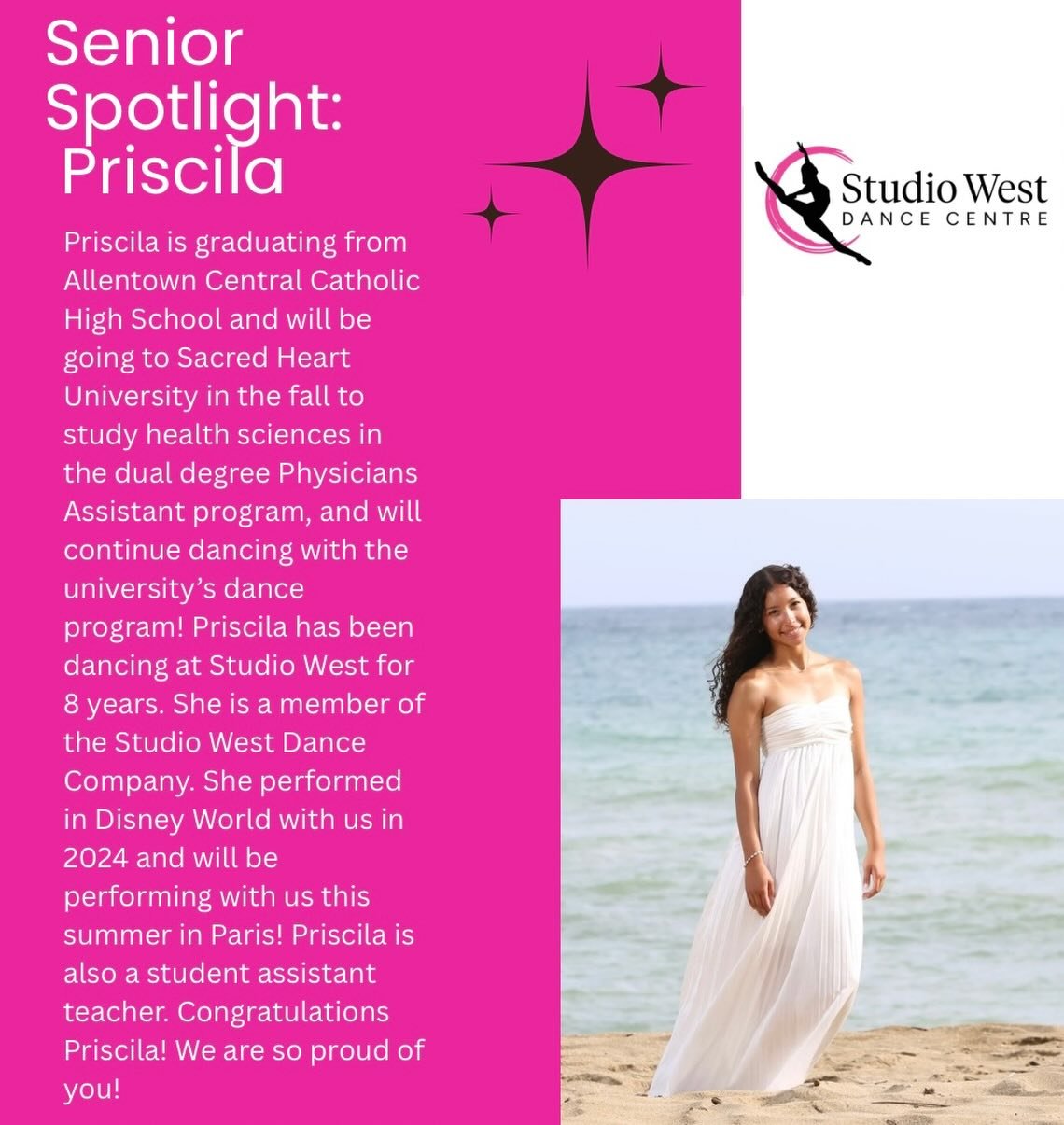 Congratulations Priscila! Wishing you much success in your future! Continue to shine bright! 🌟🩷🖤🌟