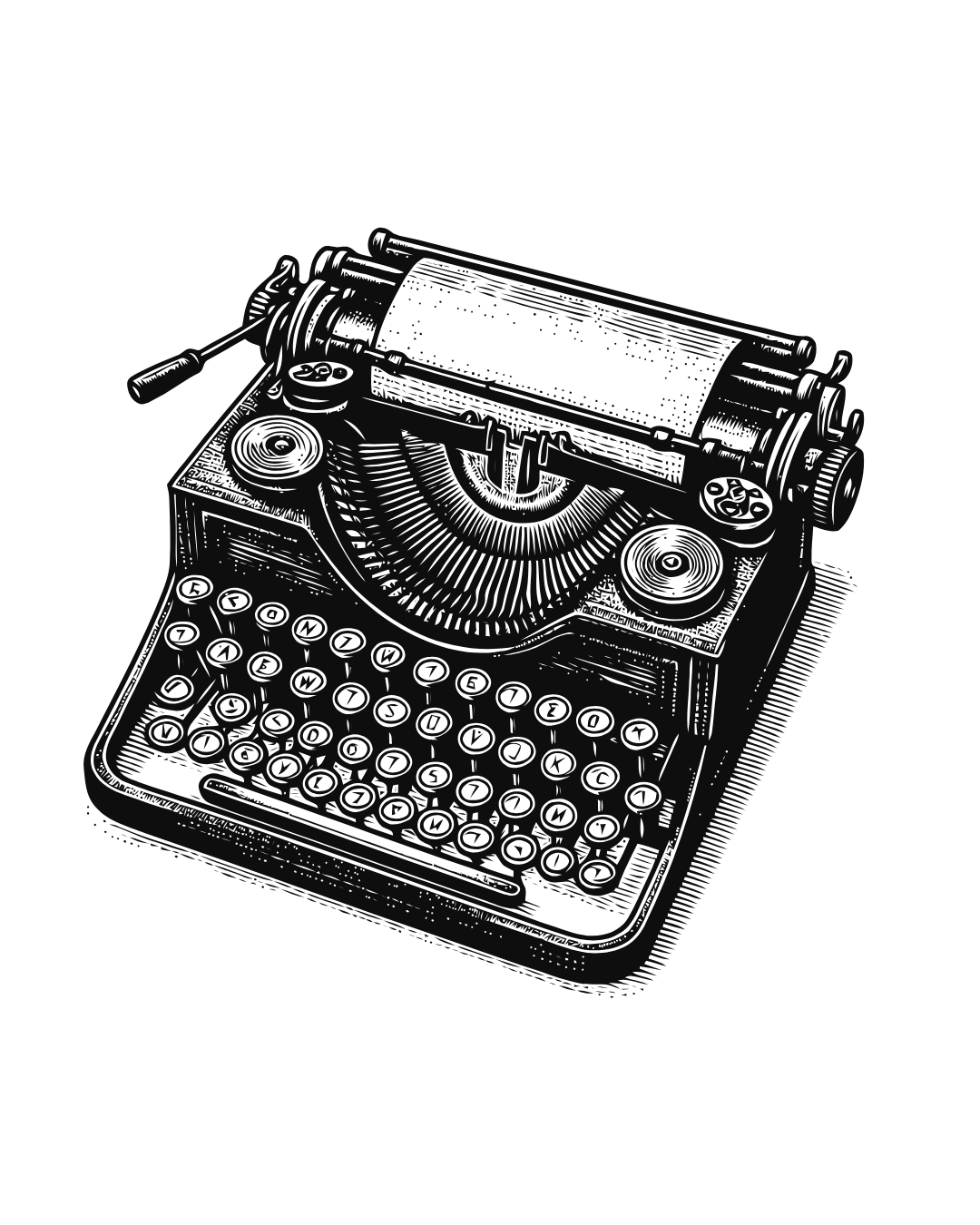 drawing of an old writing machine