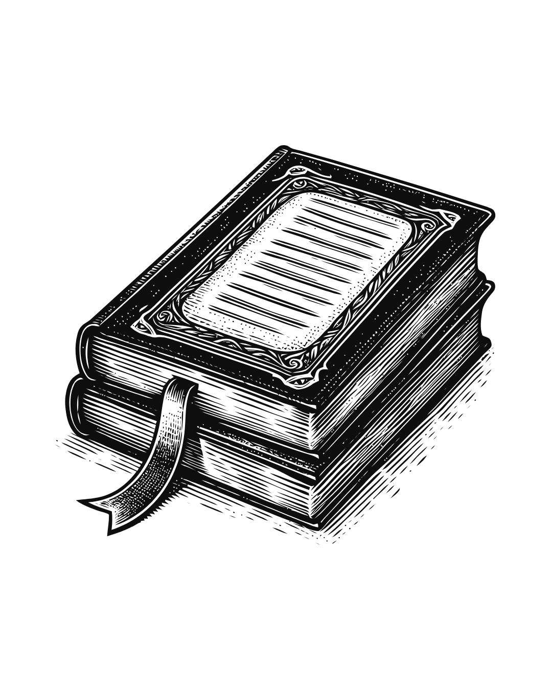 drawing of an old book