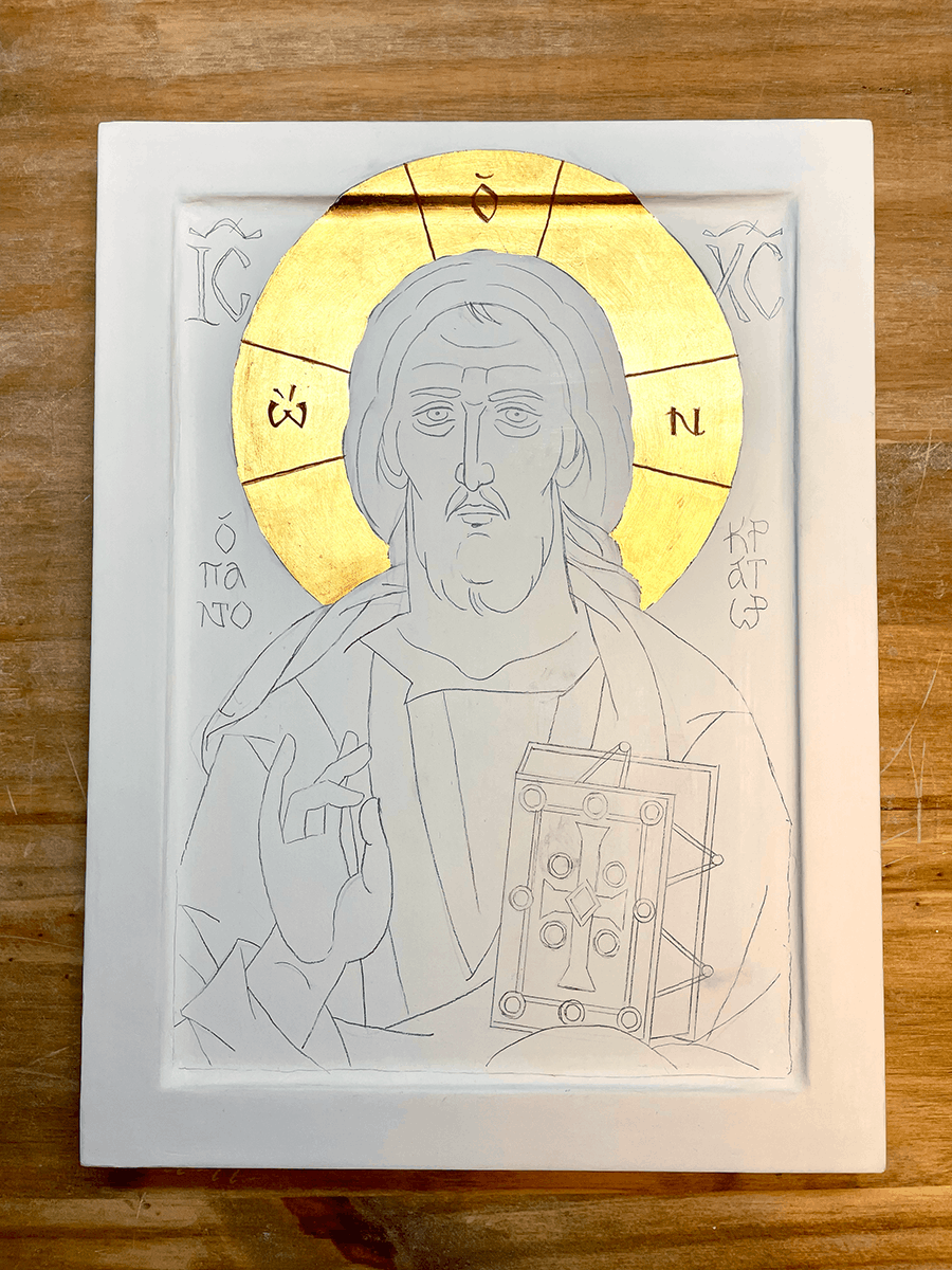 2 Gold leaf and halo inscriptions