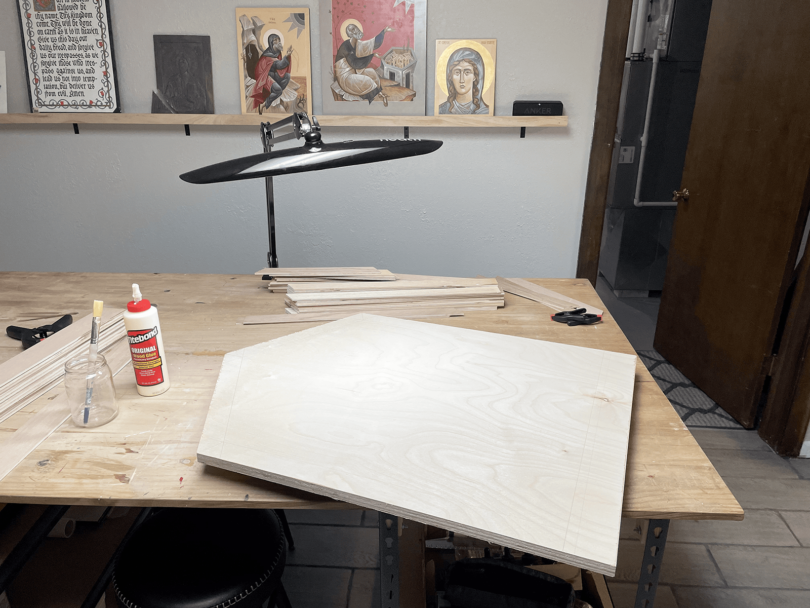 Thinner plywood strips are glued to the border as frame