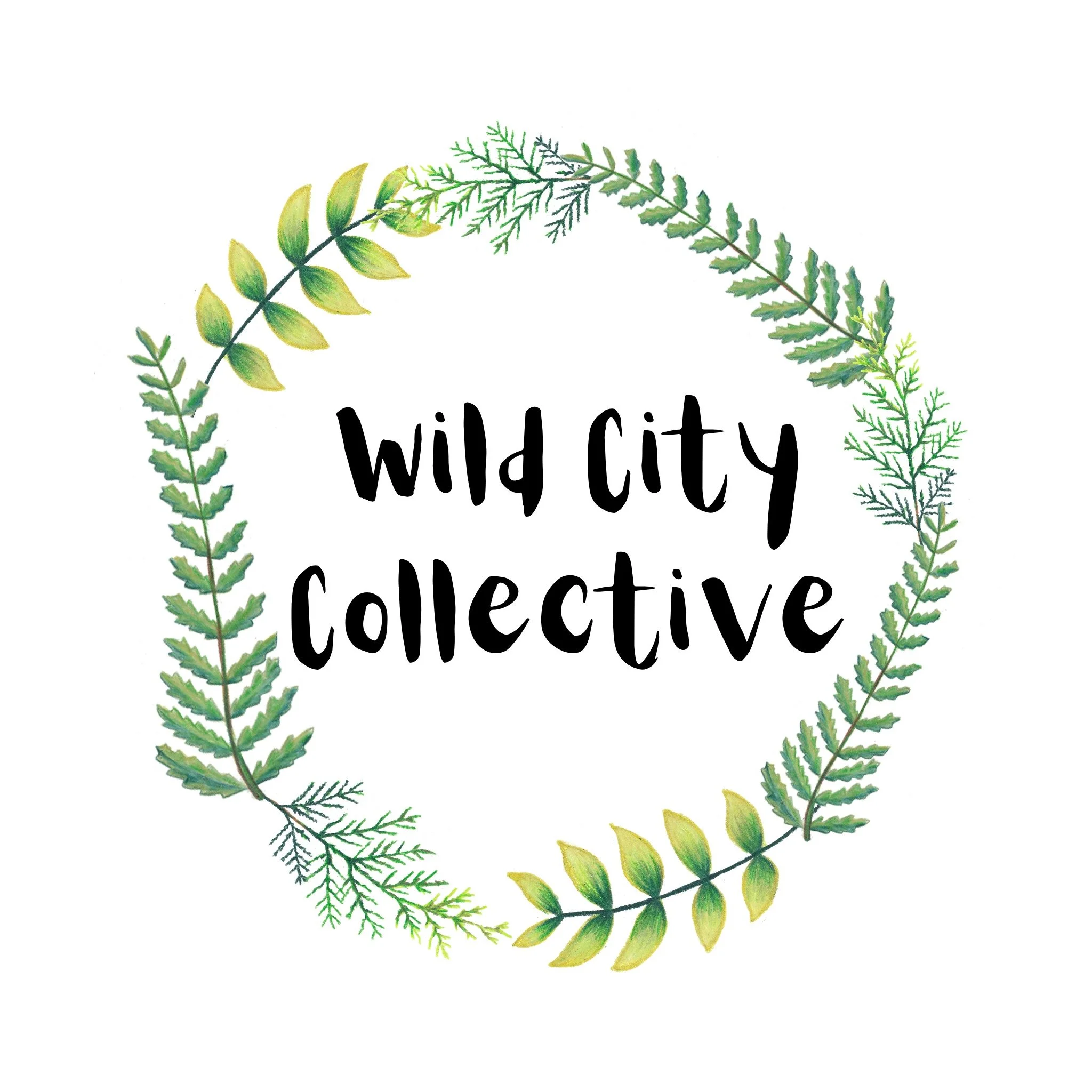 ring of fern leave with Wild City Collective written in the middle