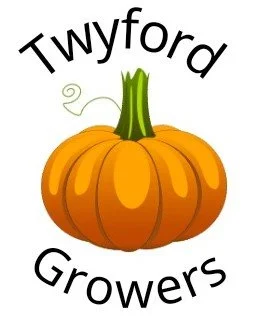 range pumpkin with text "Twyford Growers" around it