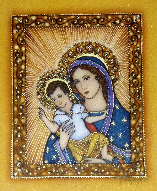 Jjabagi MadonnaChild Silk Painting.jpg