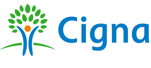 Cigna logo with a stylized tree and the company name in blue.