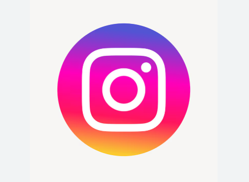 Instagram logo with a colorful gradient background.